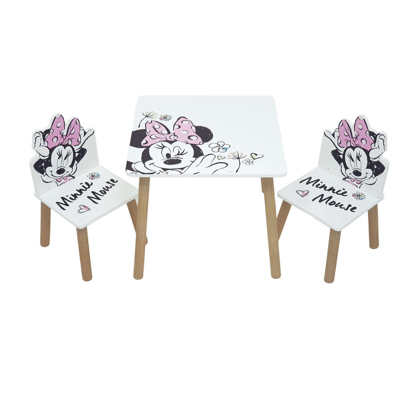 Conjunto Mesa E 2 Cadeiras Branco Minnie Disney
