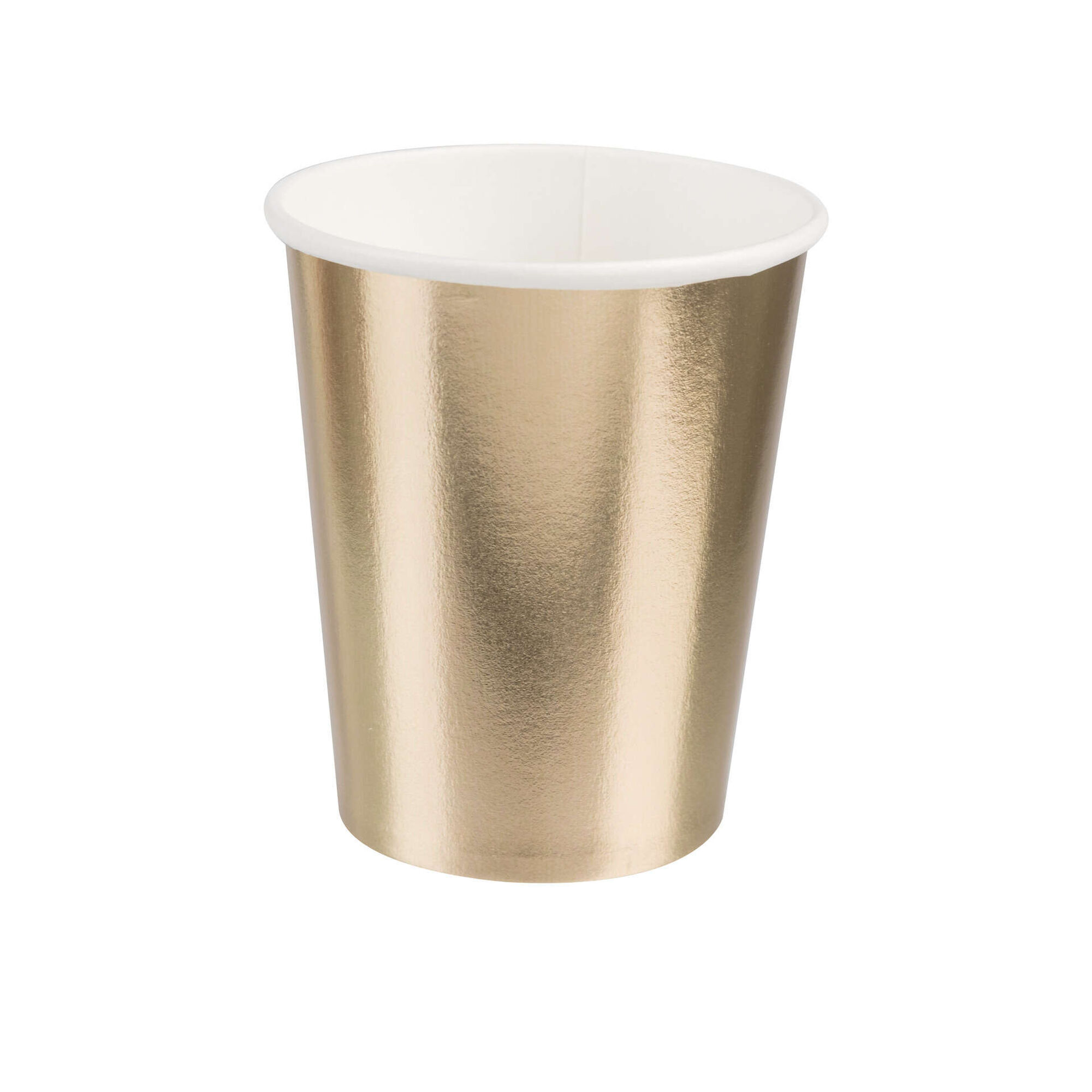 Copos &Aacute;gua Papel 26cl Dourados