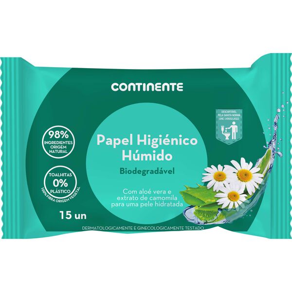 Papel Higiénico Húmido Biodegradável Continente