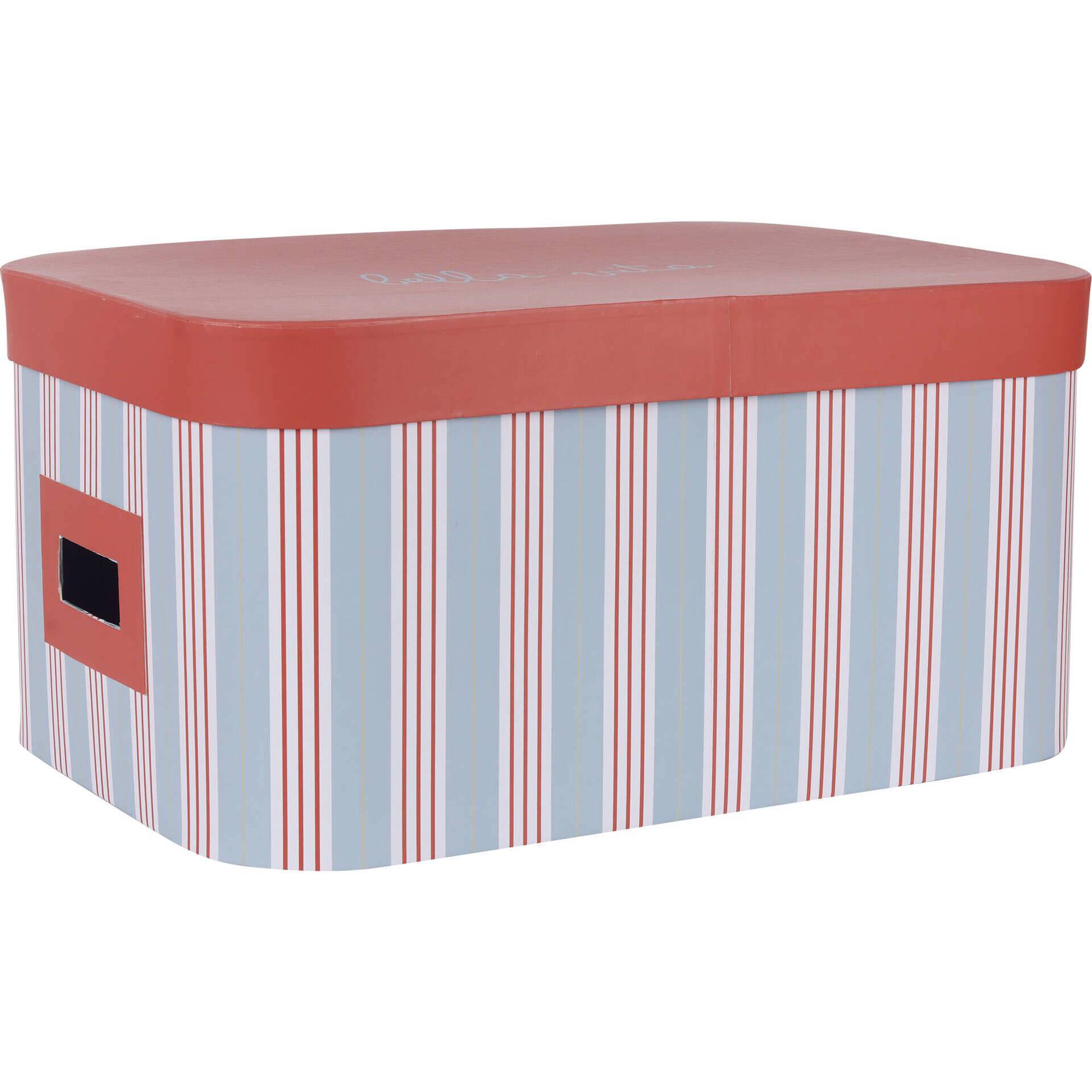 Caixa Riscas Finas Azuis 38,5x26,5x19cm Kasa