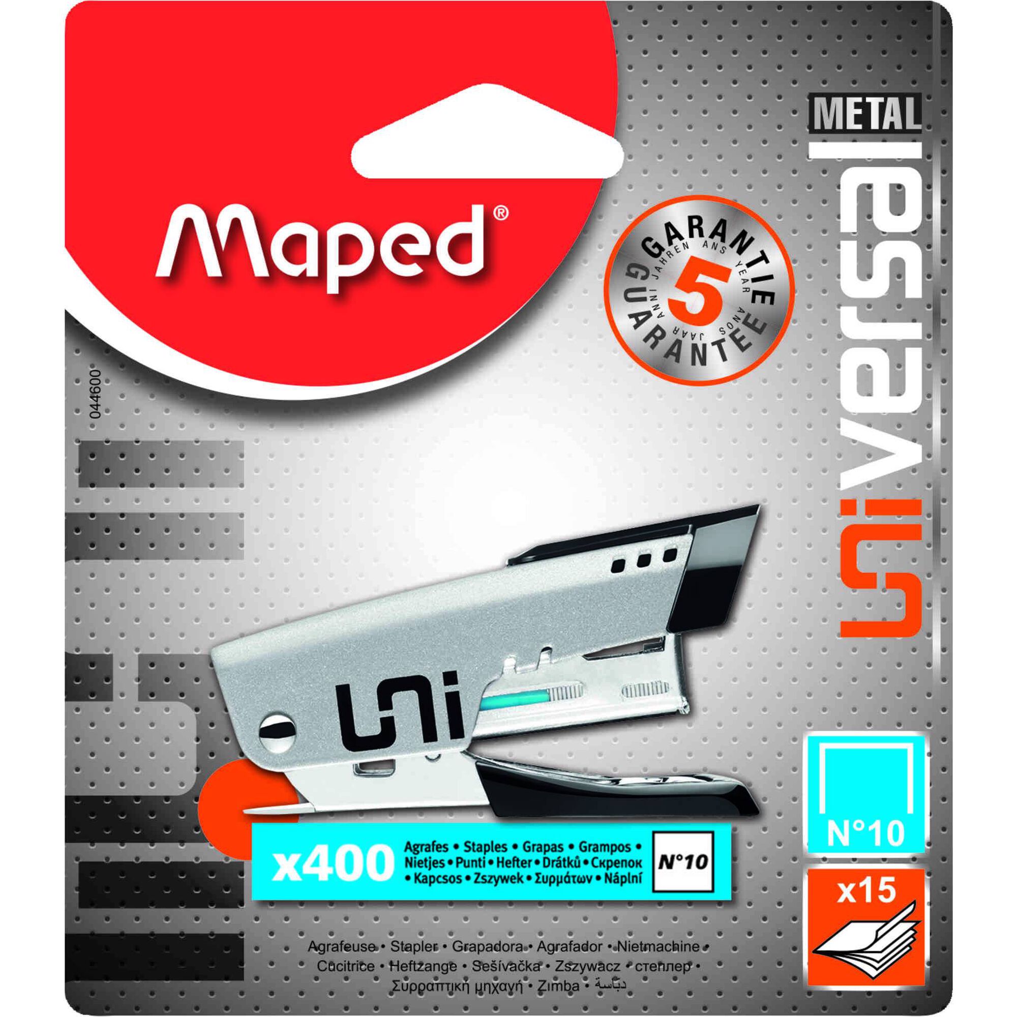 Agrafador Universal Mini 15 Folhas com 400 Agrafos Nº 10