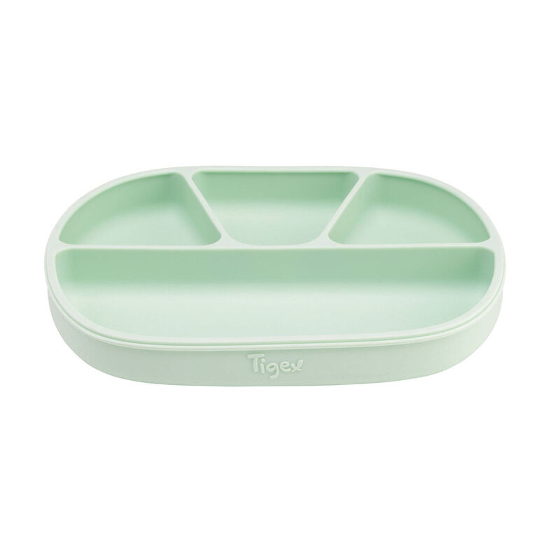 Prato Silicone 4 Compartimentos com Ventosa +6M Tigex