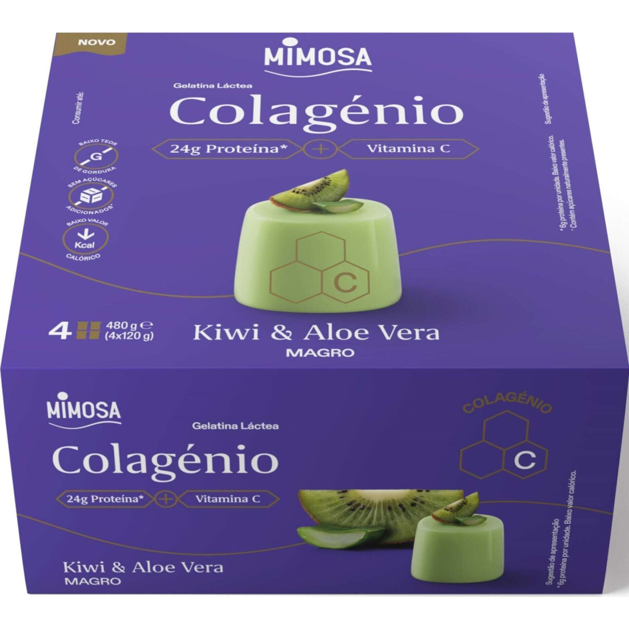 Gelatina de Iogurte Magro Kiwi Colag&eacute;nio Mimosa