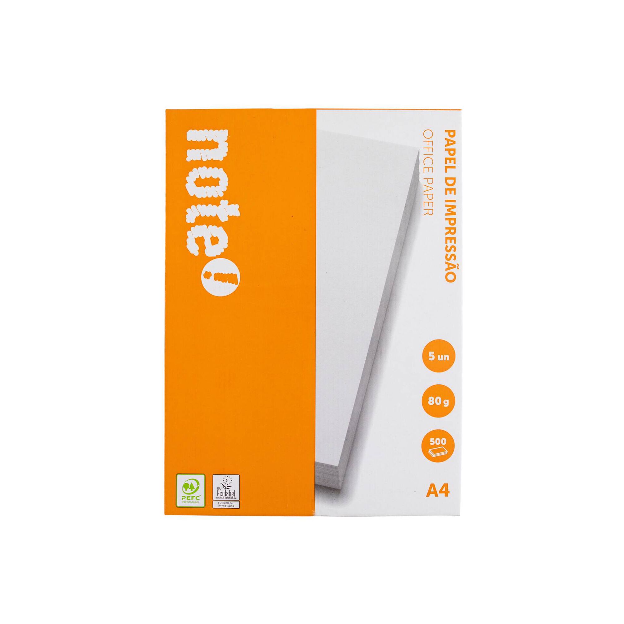 Resma de Papel de Impressão A4 5 x 500 Folhas 80g/m2