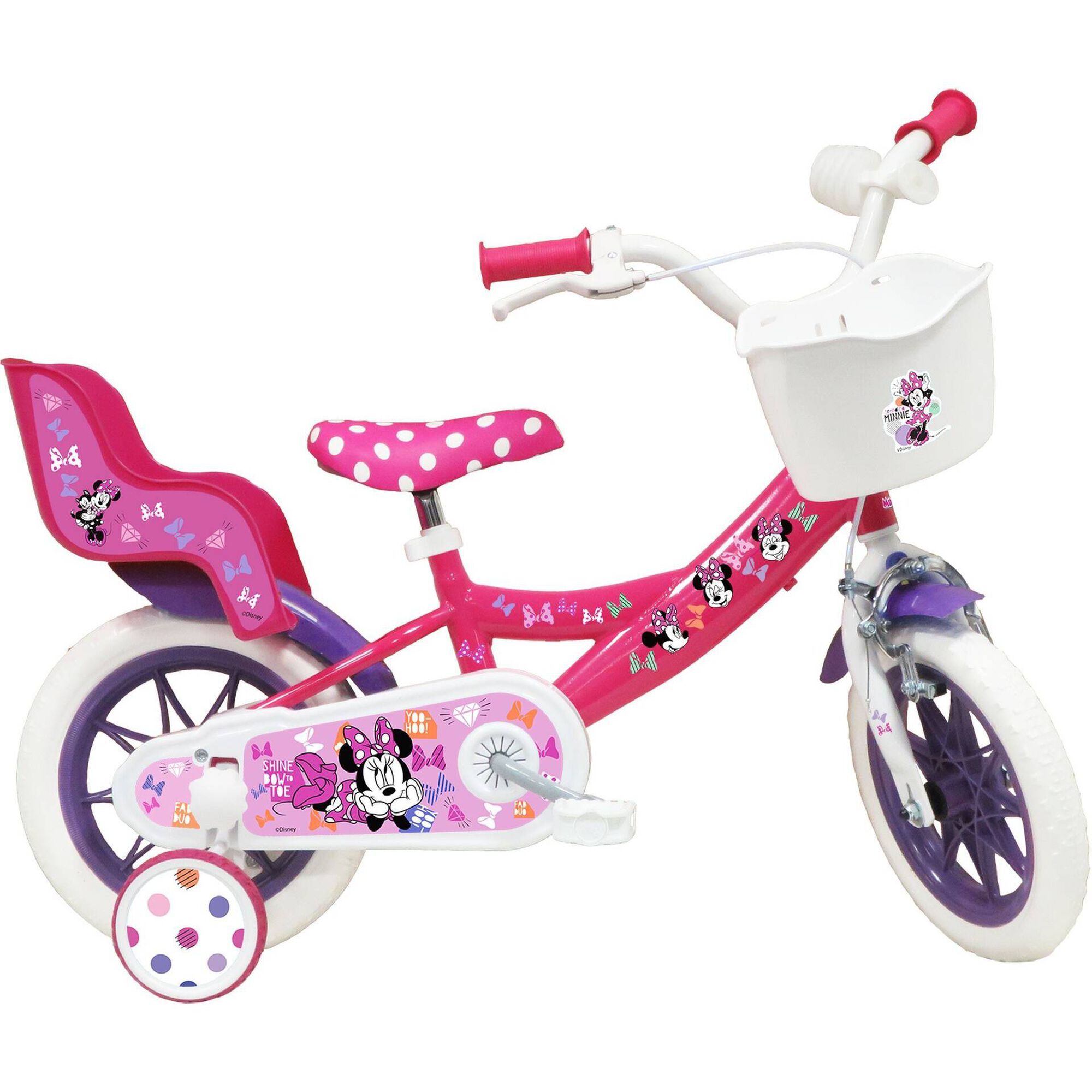 Bicicleta de Crian&ccedil;a com Cesto 12'' 3-5 Anos Minnie Mouse