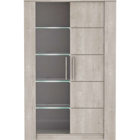 Armário com Vitrine 114x40x176cm Carvalho Antibes