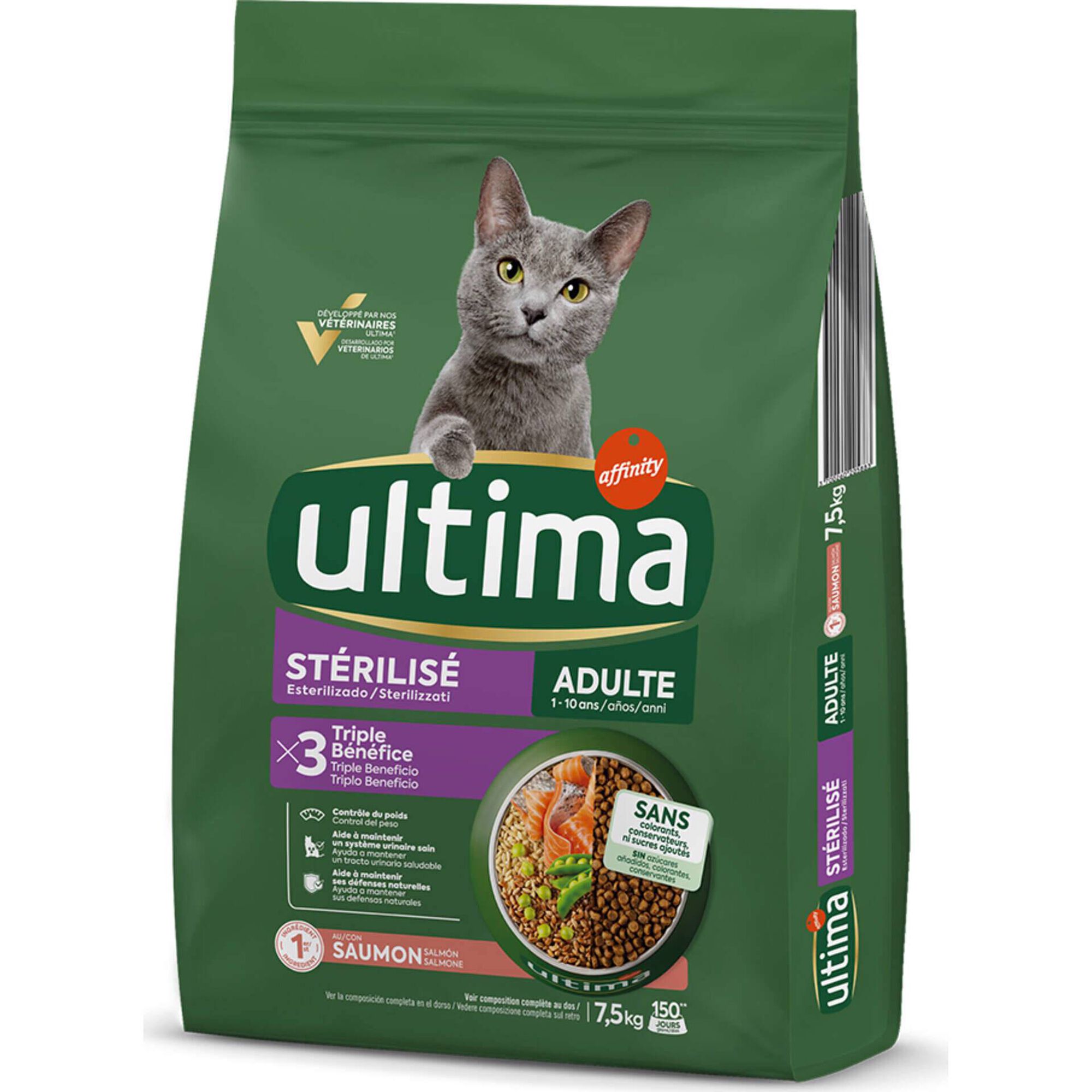 Ra&ccedil;&atilde;o para Gato Adulto Esterilizado Salm&atilde;o Affinity Ultima