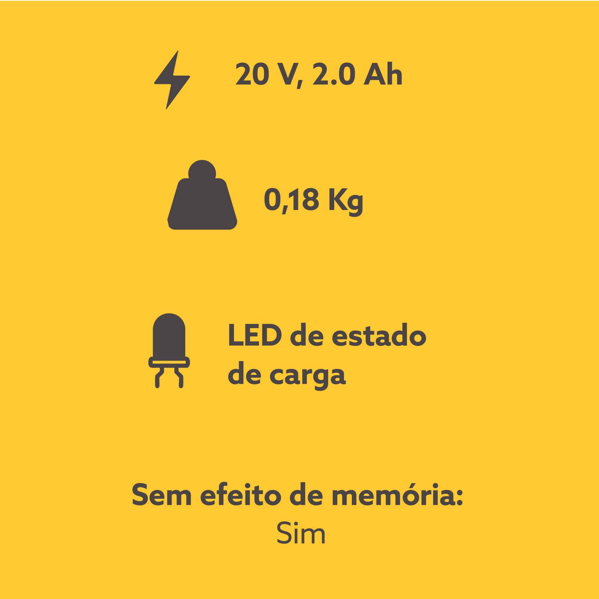 Bateria &Uacute;nica 20V 2.0 Ah Boost