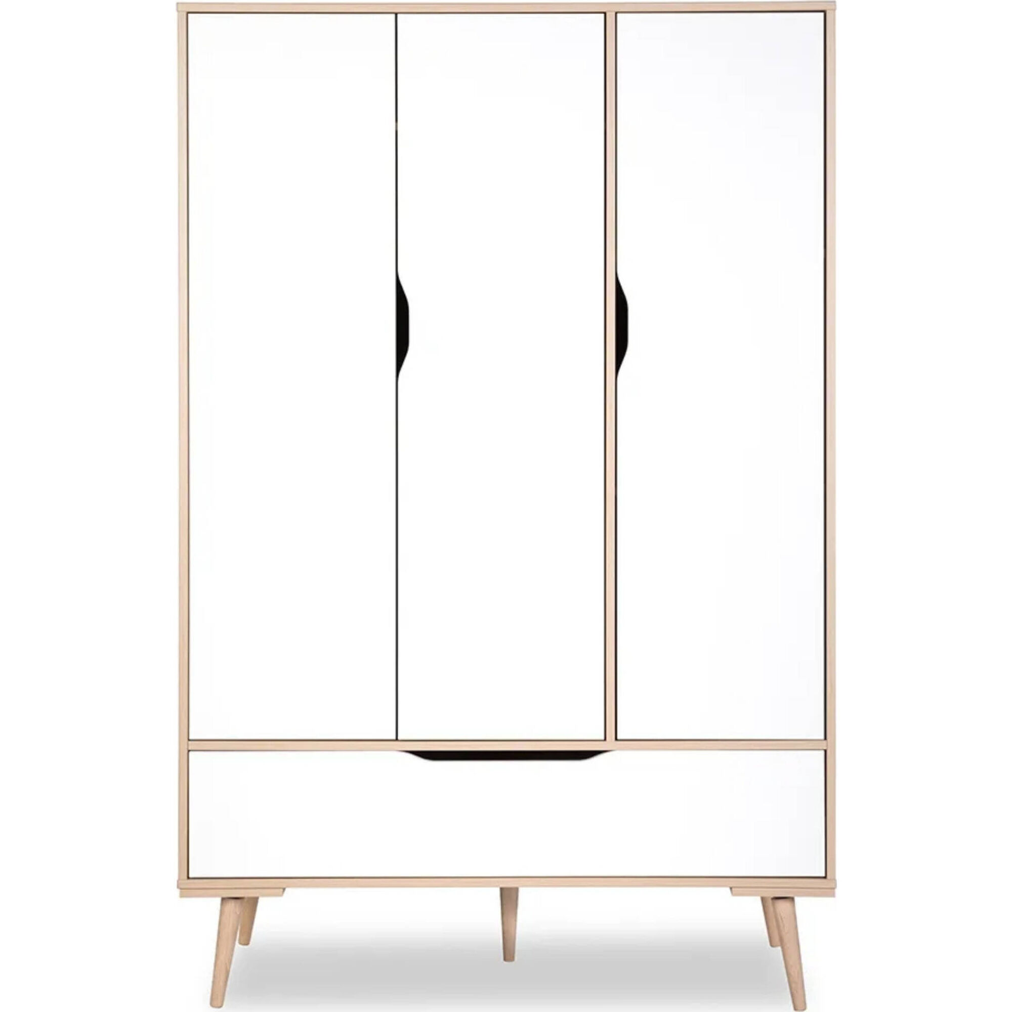 Roupeiro 3 Portas 117x50x180cm Faia e Branco Sofie Twinko
