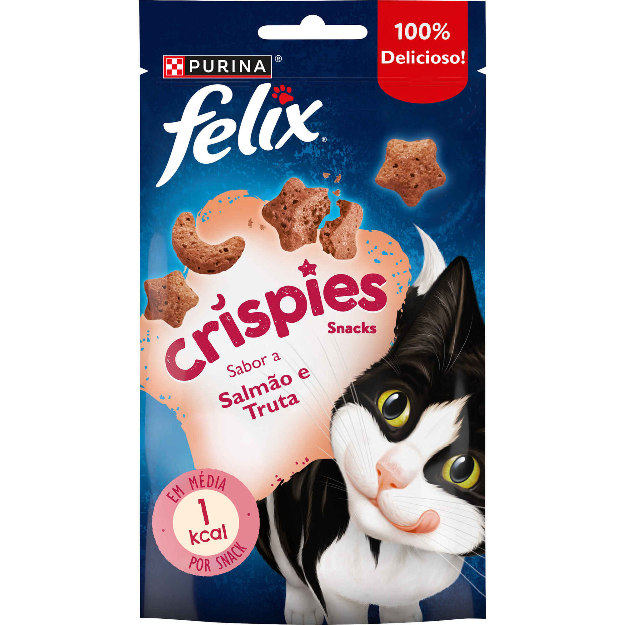 Snack para Gato Adulto Crispies Salm&atilde;o e Truta