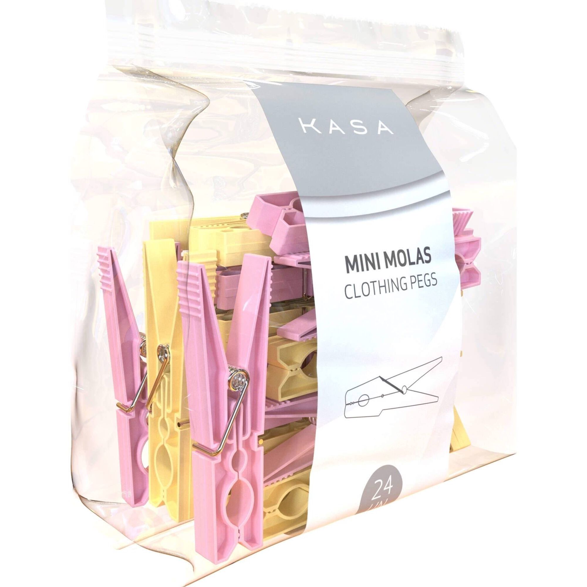 Mini Molas Plástico Rosas e Amarelas