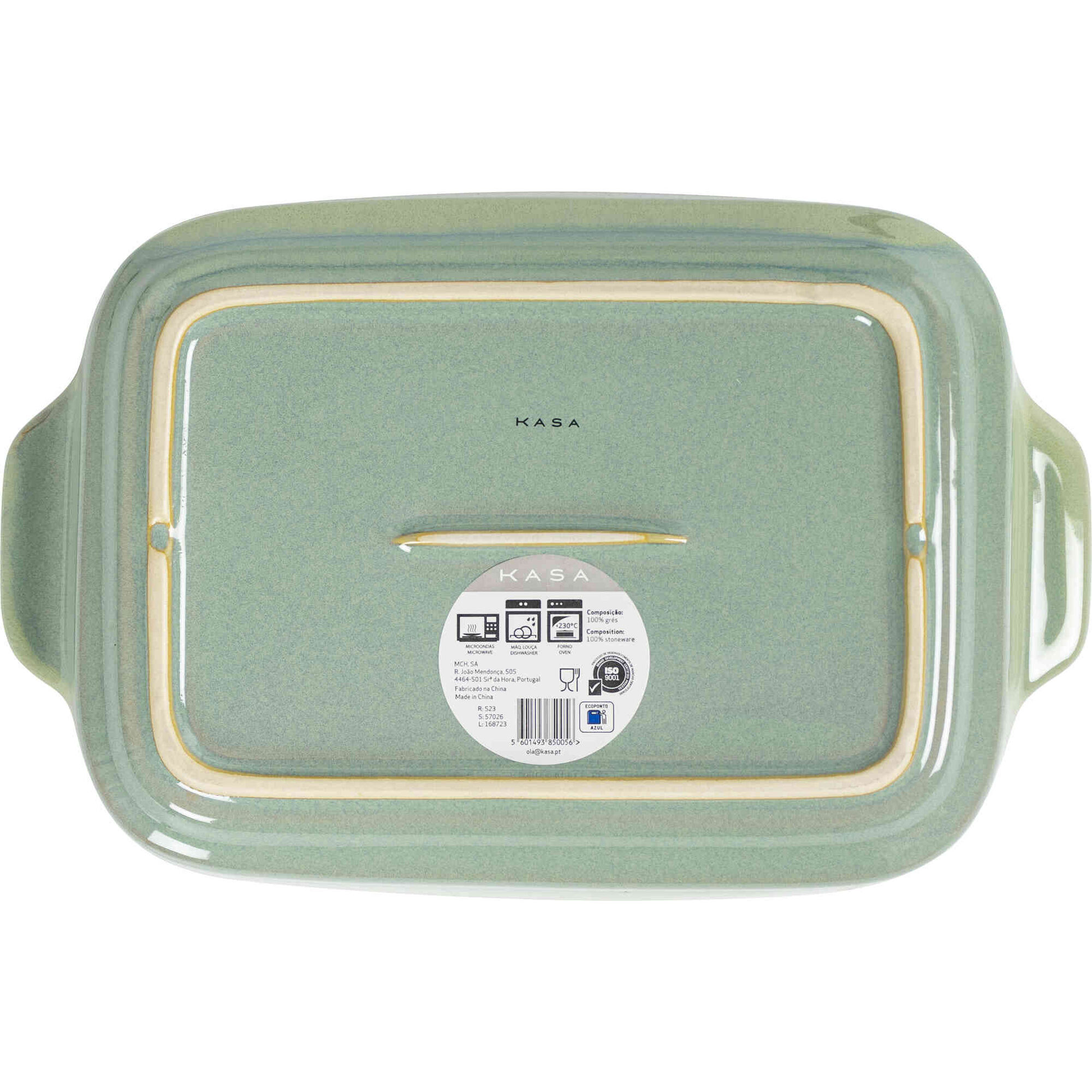 Assadeira Retangular Reativo 27x17cm Verde Kasa