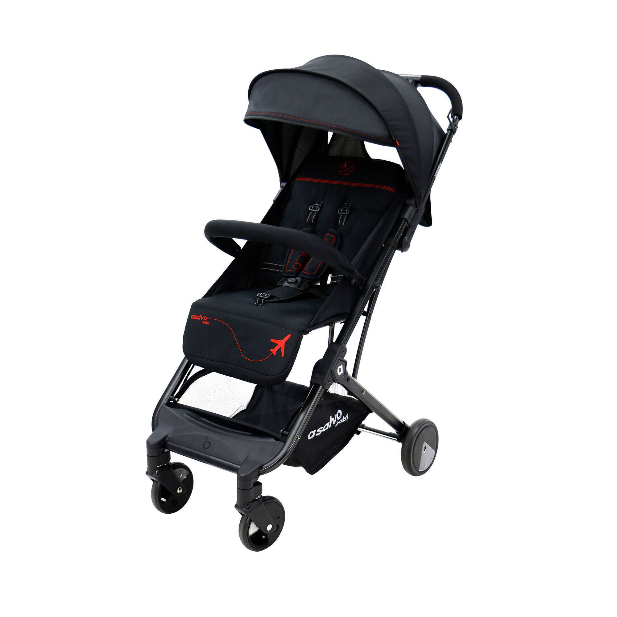 Carrinho de Passeio Preto e Vermelho Flight