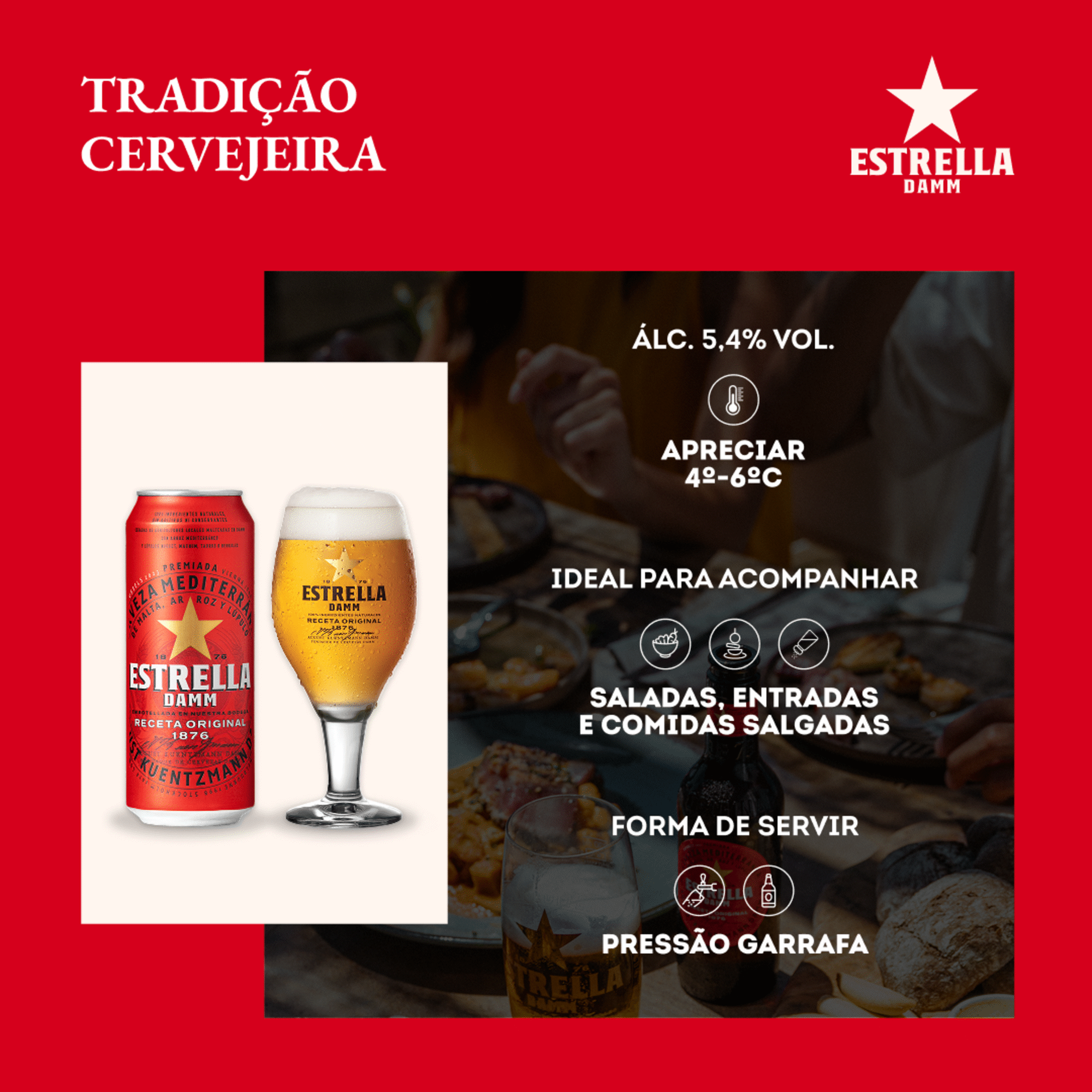 Cerveja em Lata com &Aacute;lcool Estrella Damm