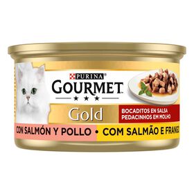 Comida Húmida para Gato Adulto Pedacinhos em Molho Salmão e Frango