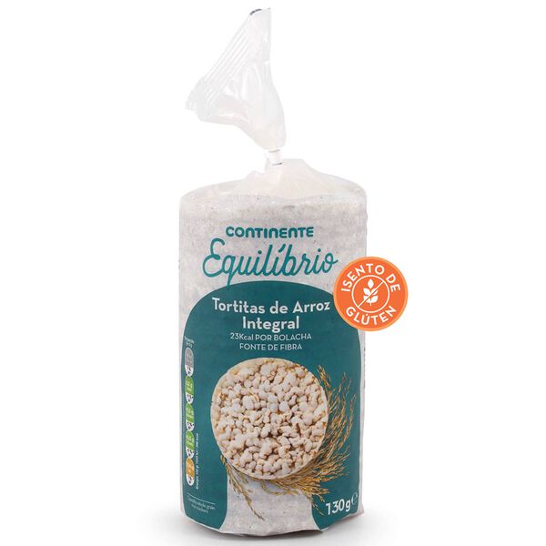 Tortitas de Arroz Integral com Sal sem Glúten Continente Equilíbrio