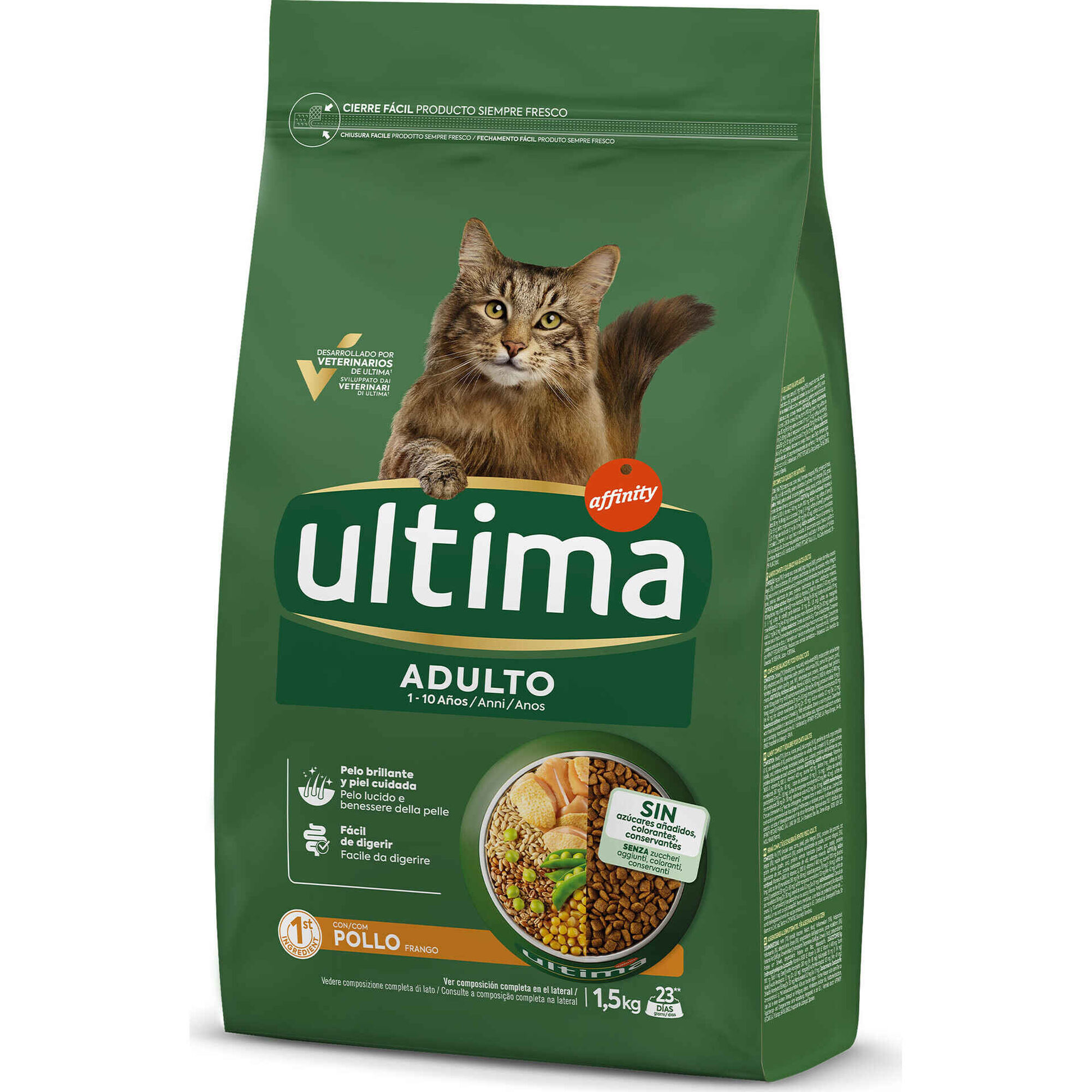 Ra&ccedil;&atilde;o para Gato Adulto Frango Affinity Ultima