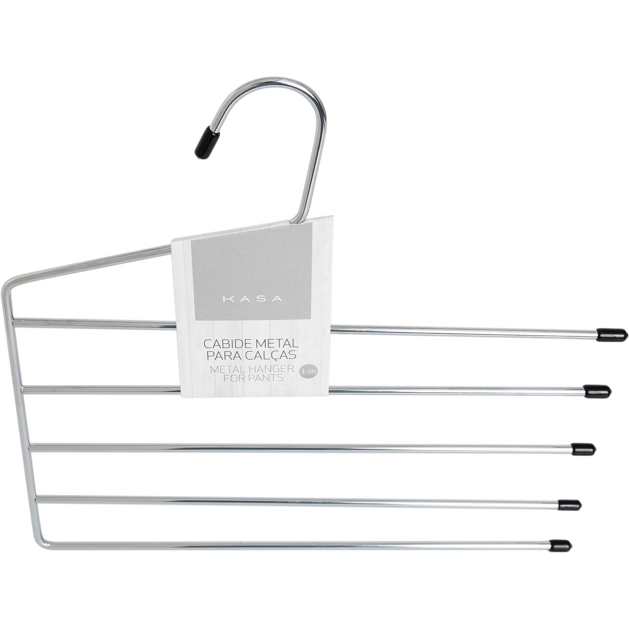 Cabide para Cal&ccedil;as 5 Suportes Metal Cinza Kasa