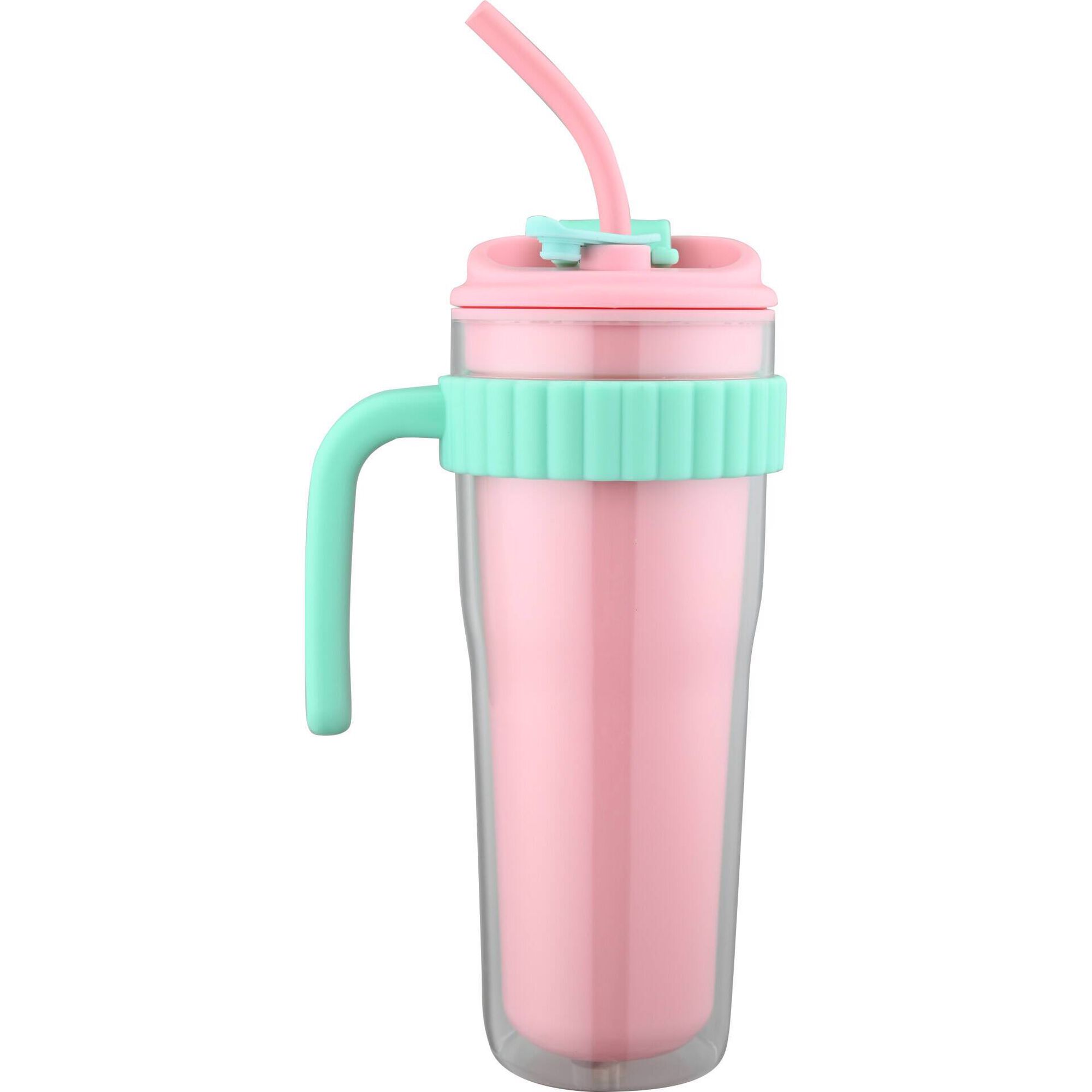 Caneca 900ml Rosa e Verde Kasa