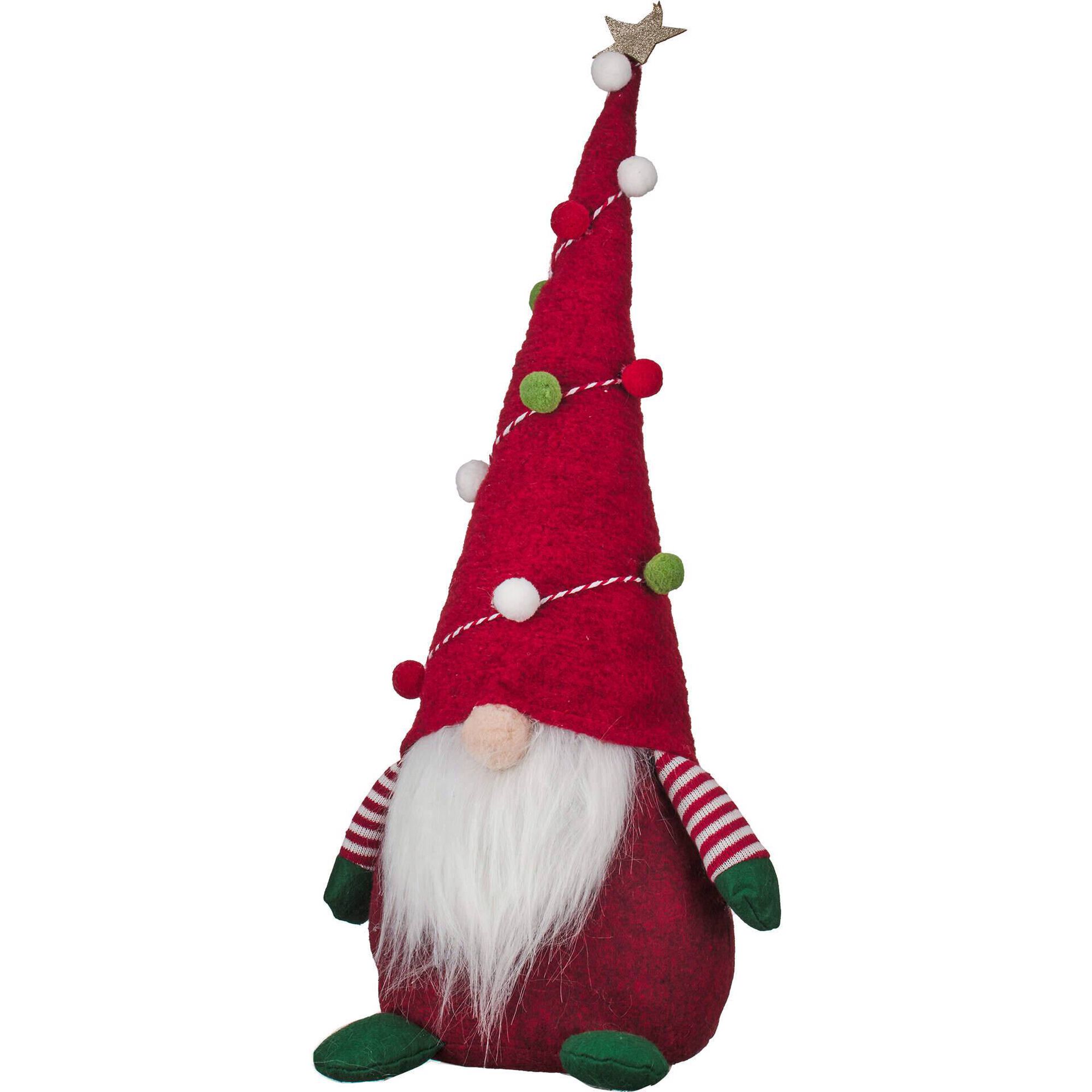 Gnomo Decorado Vermelho Sentado 50cm