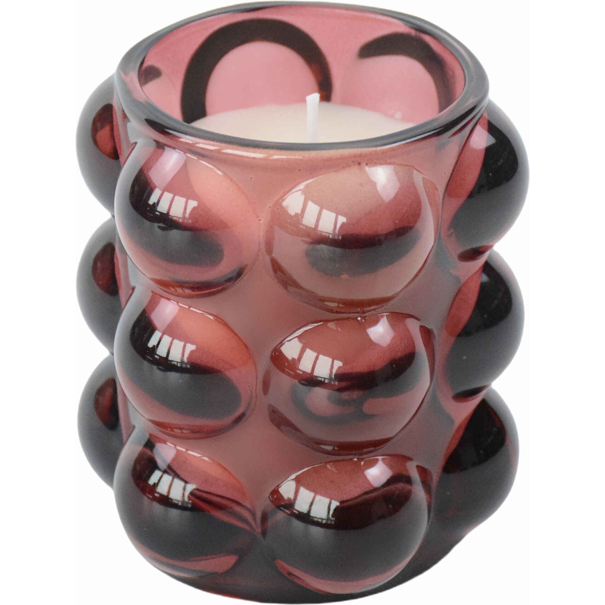 Vela em Copo Alto 130g Bolas Vermelhas