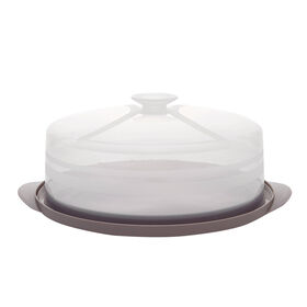 Transportadora Bolo Plástico Colors 32cm Cinza