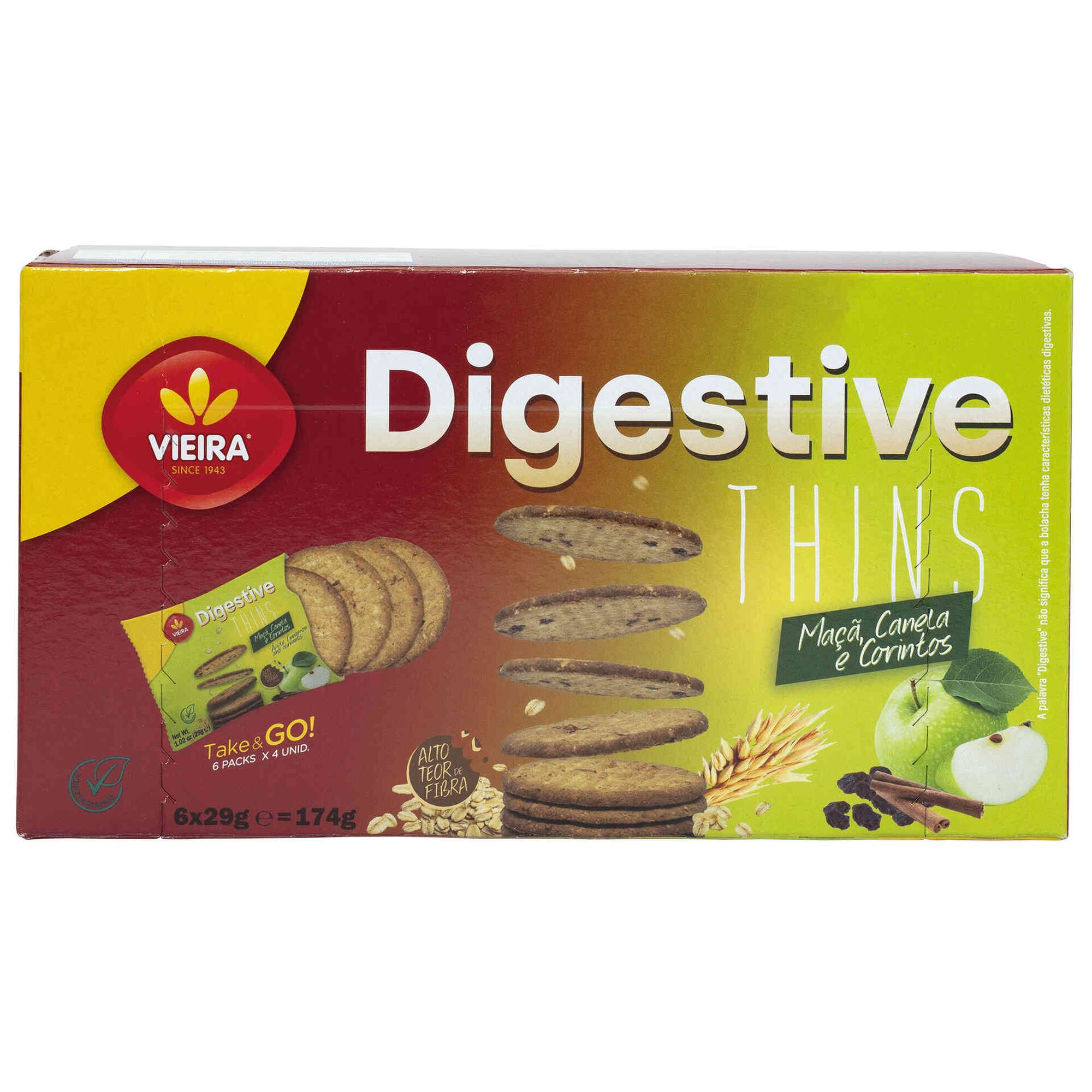 Bolachas Digestivas Thins de Ma&ccedil;&atilde; Vieira