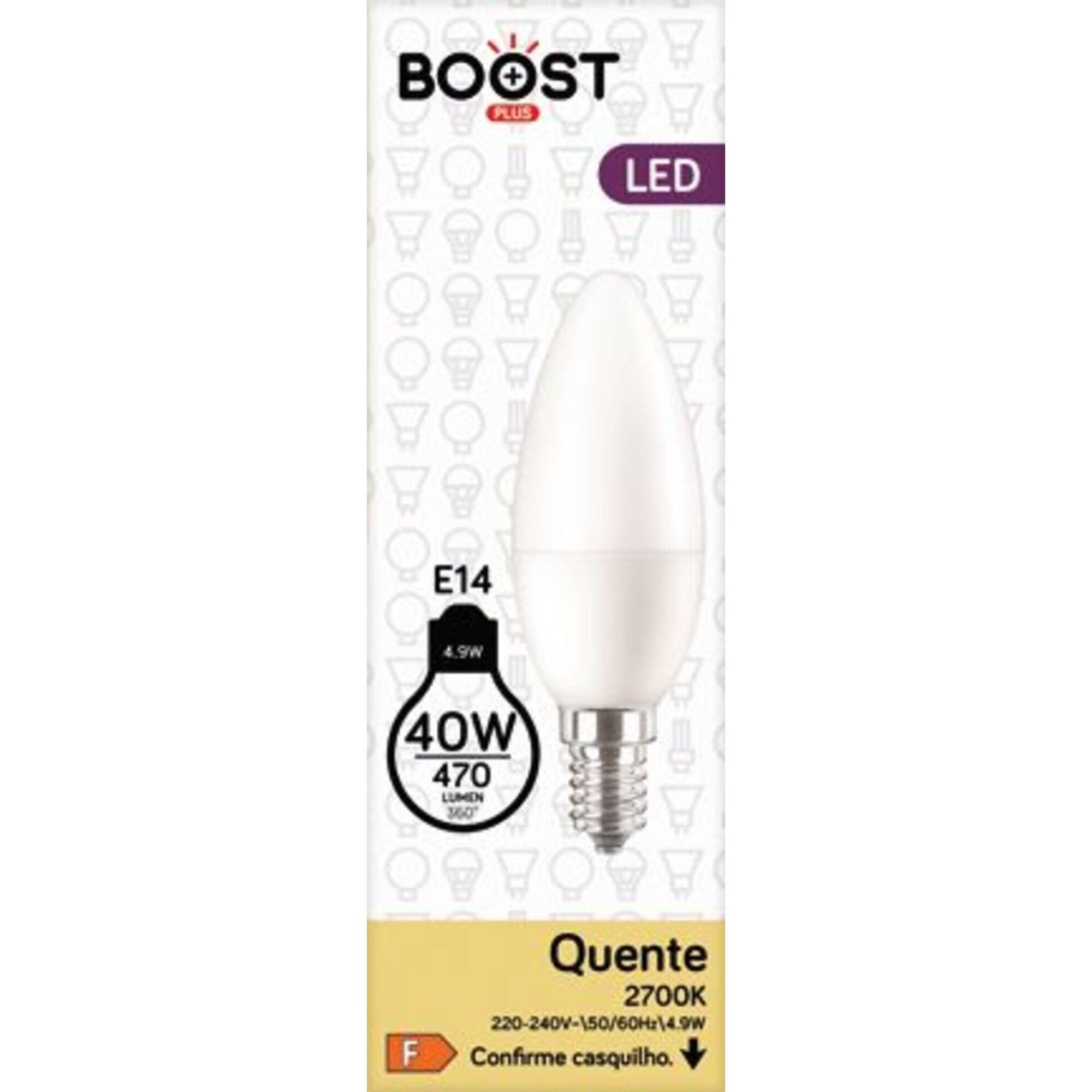 L&acirc;mpada LED Chama Basic E14 2700K 40W Boost