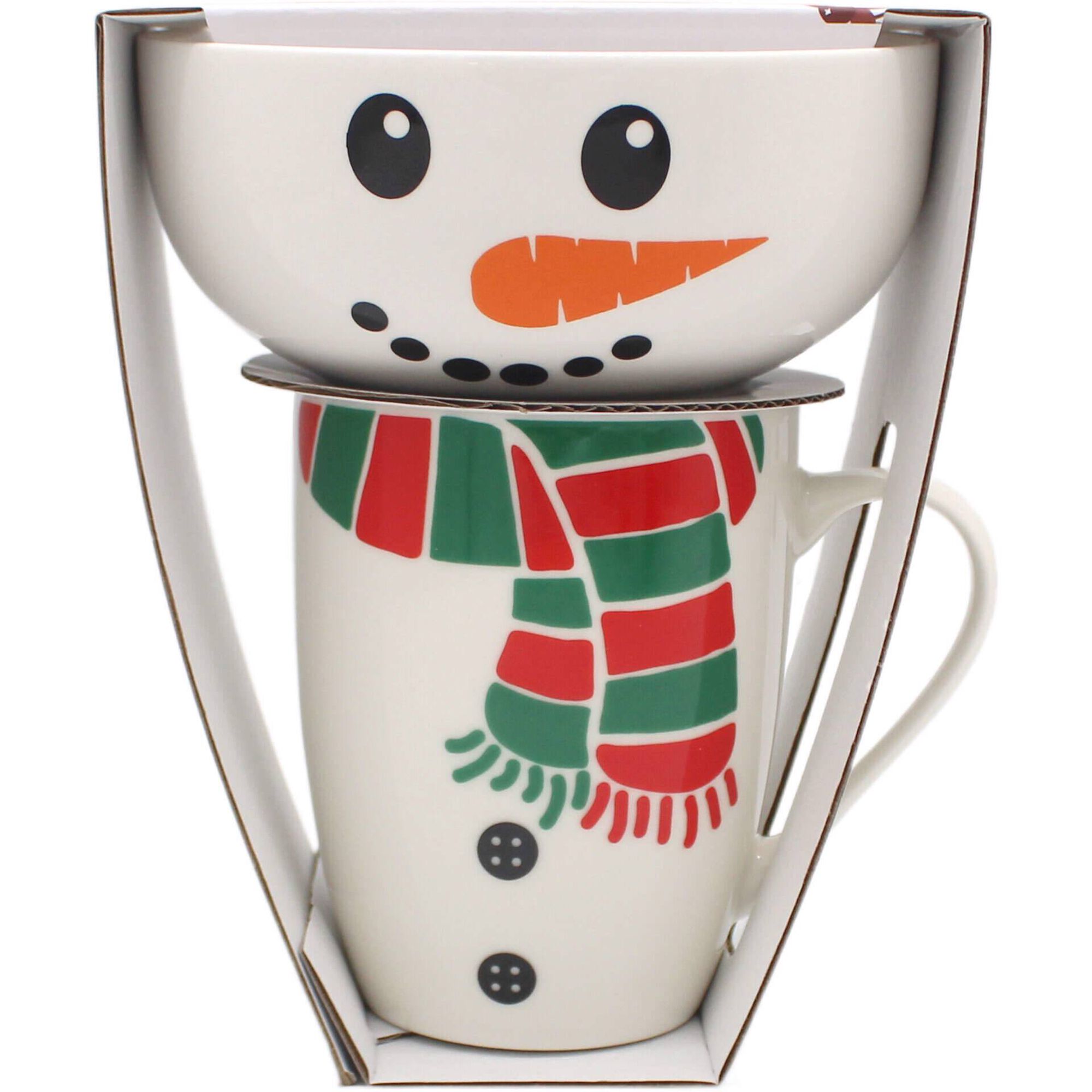 Conjunto Taça e Caneca Boneco Neve