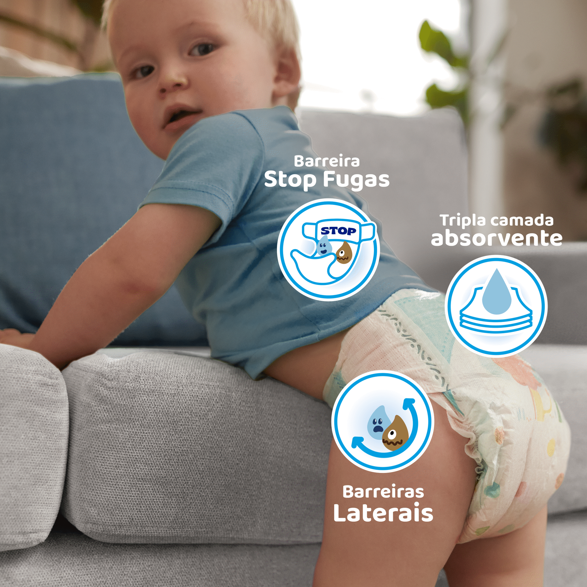 Fraldas Beb&eacute; Seco Extra 12-17kg T5+ Dodot