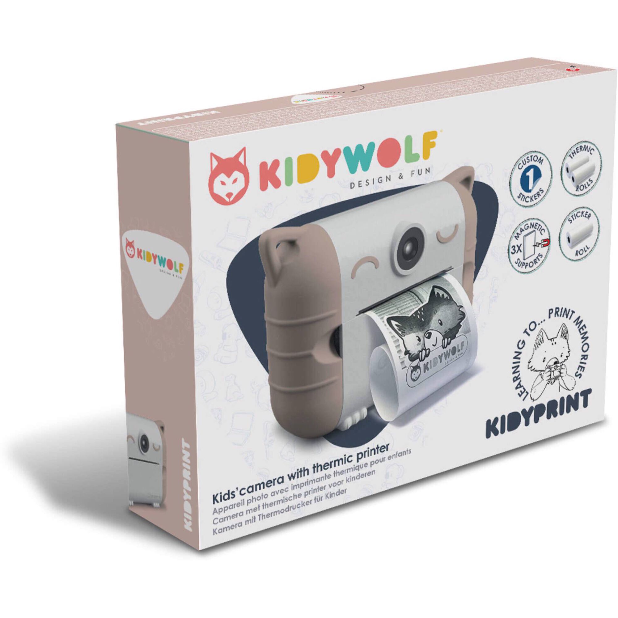 Kidiwolf - M&aacute;quina Fotogr&aacute;fica com Impress&atilde;o P&ecirc;ssego