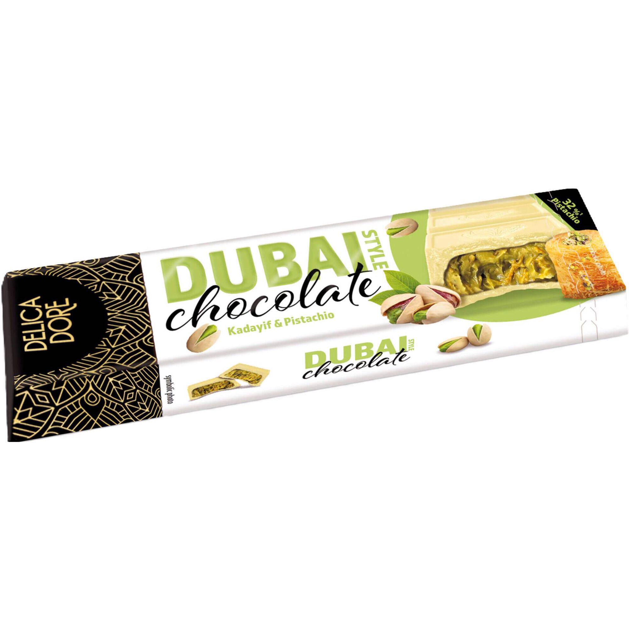 Tablete Chocolate Branco e Pistácio Dubai Style