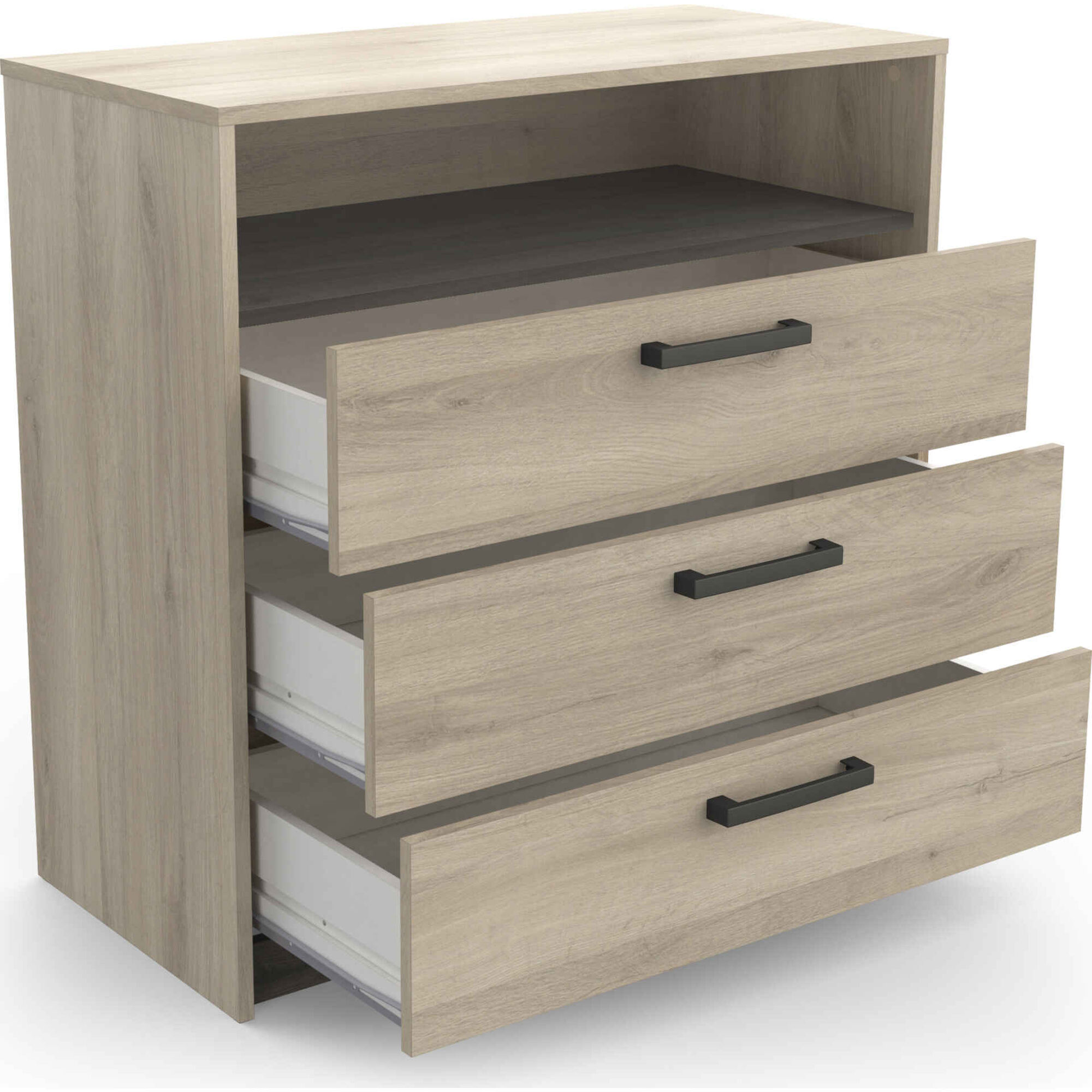 Cómoda 3 Gavetas 83x40x81cm Carvalho Watson