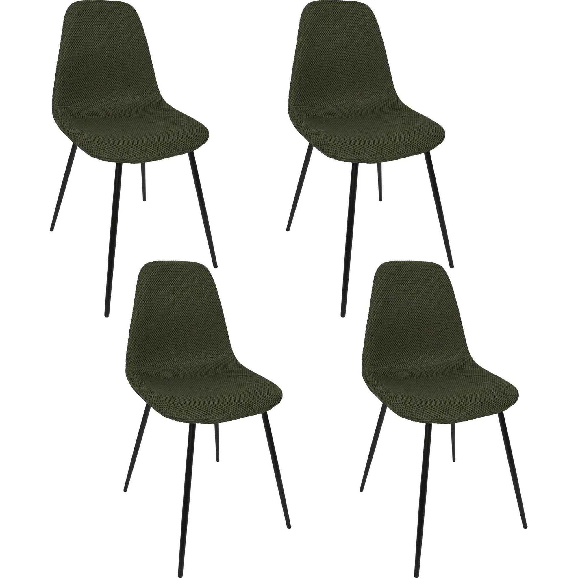 Conjunto de 4 Cadeiras Estofadas Caqui Atom