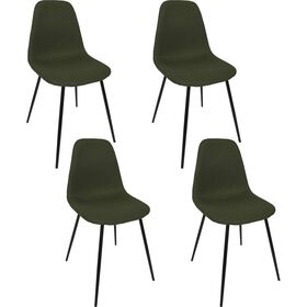 Conjunto de 4 Cadeiras Estofadas Caqui Atom