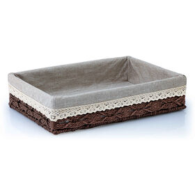 Cesto Baixo com Renda 35x25x8cm Kasa