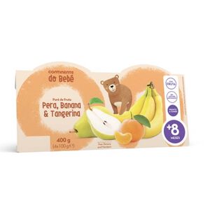 Puré de Fruta Banana, Tangerina e Pera +8M Continente do Bebé