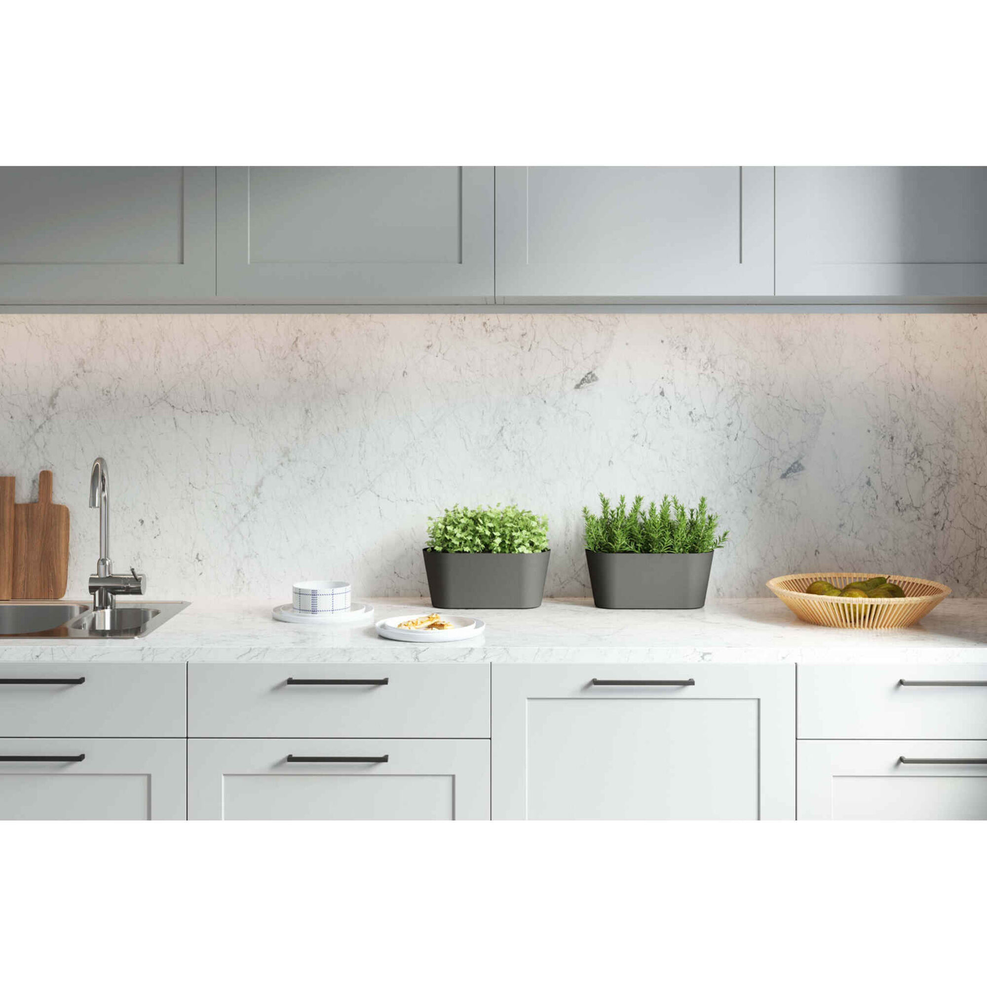 Floreira Plástico 30cm Antracite