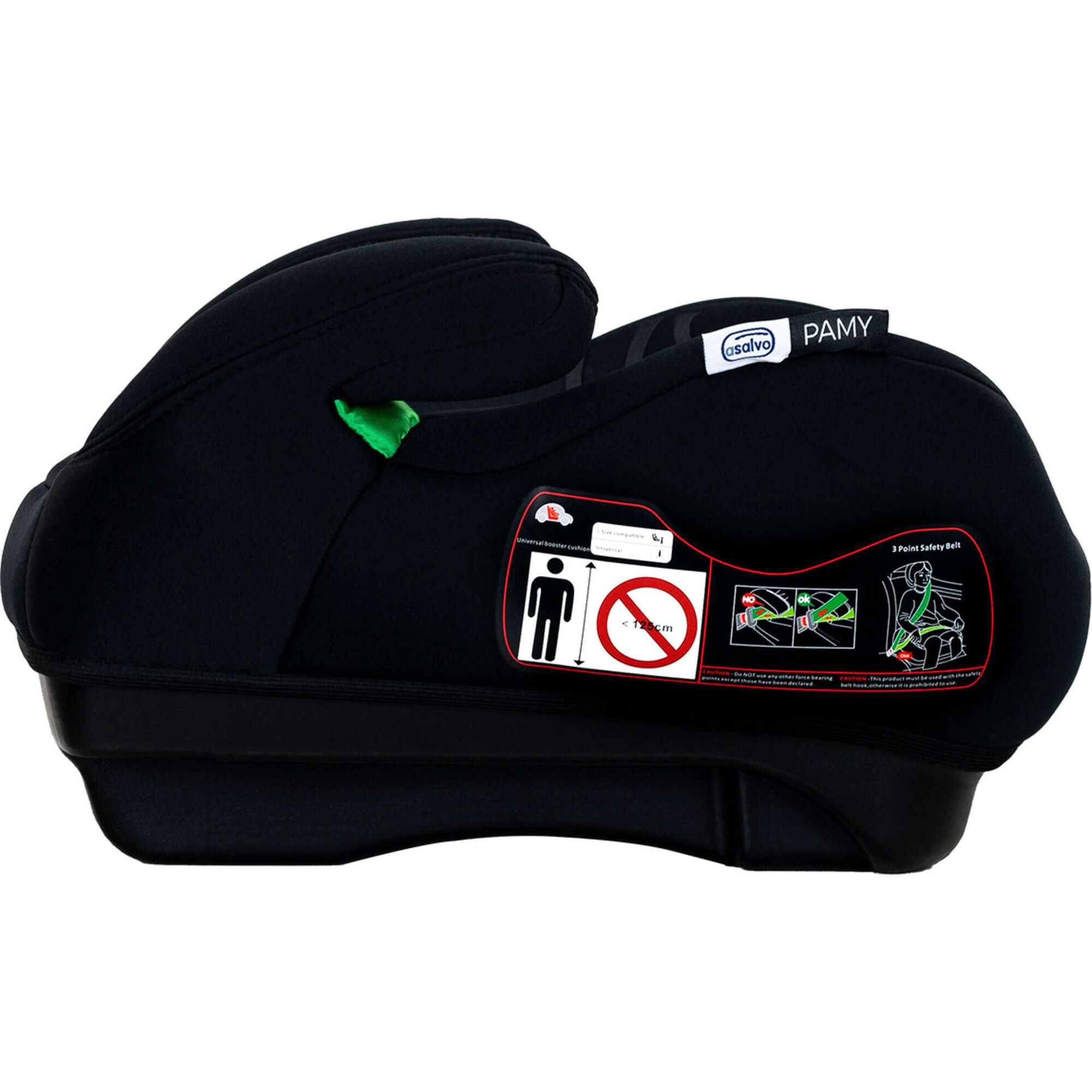 Assento Auto I-Size 125-150cm Preto Pamy Asalvo