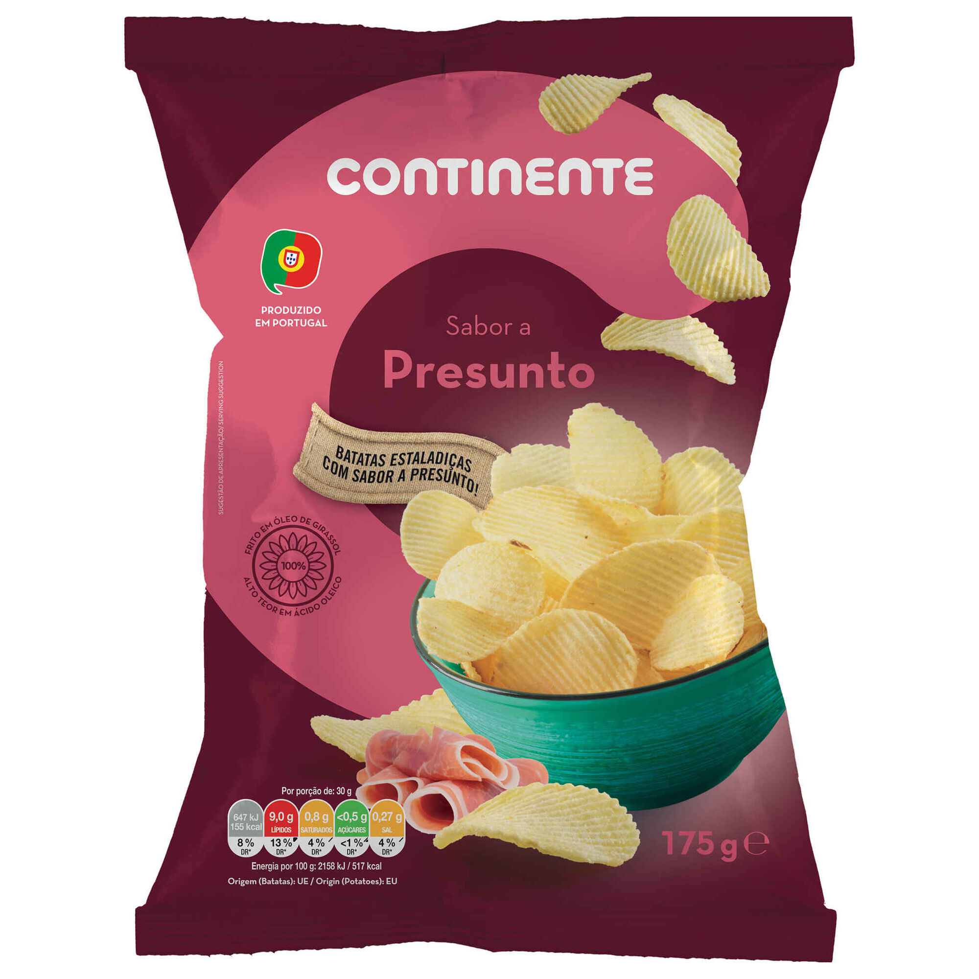 Batata Frita Ondulada Sabor Presunto