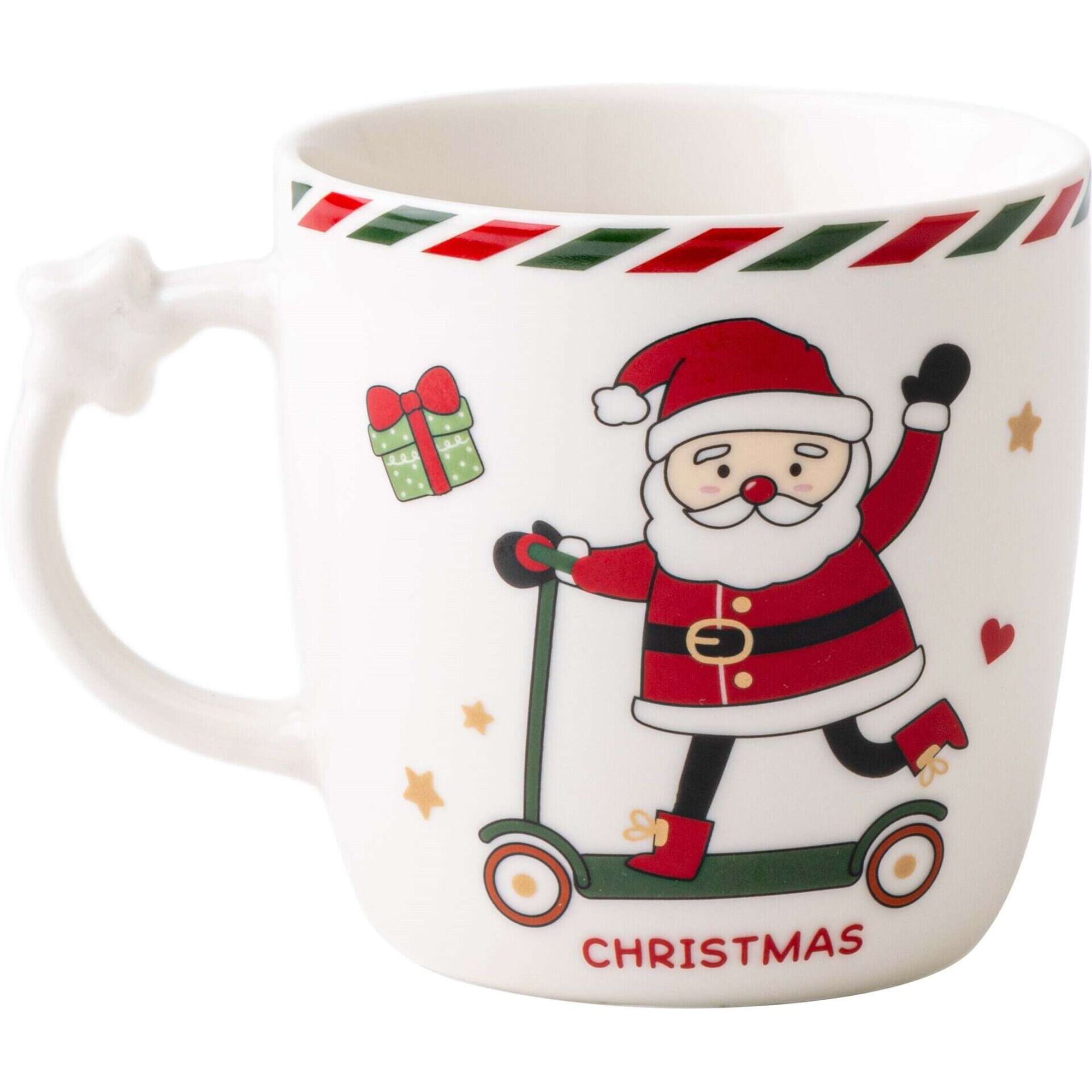 Caneca Pai Natal Trotinete com Asa Estrela