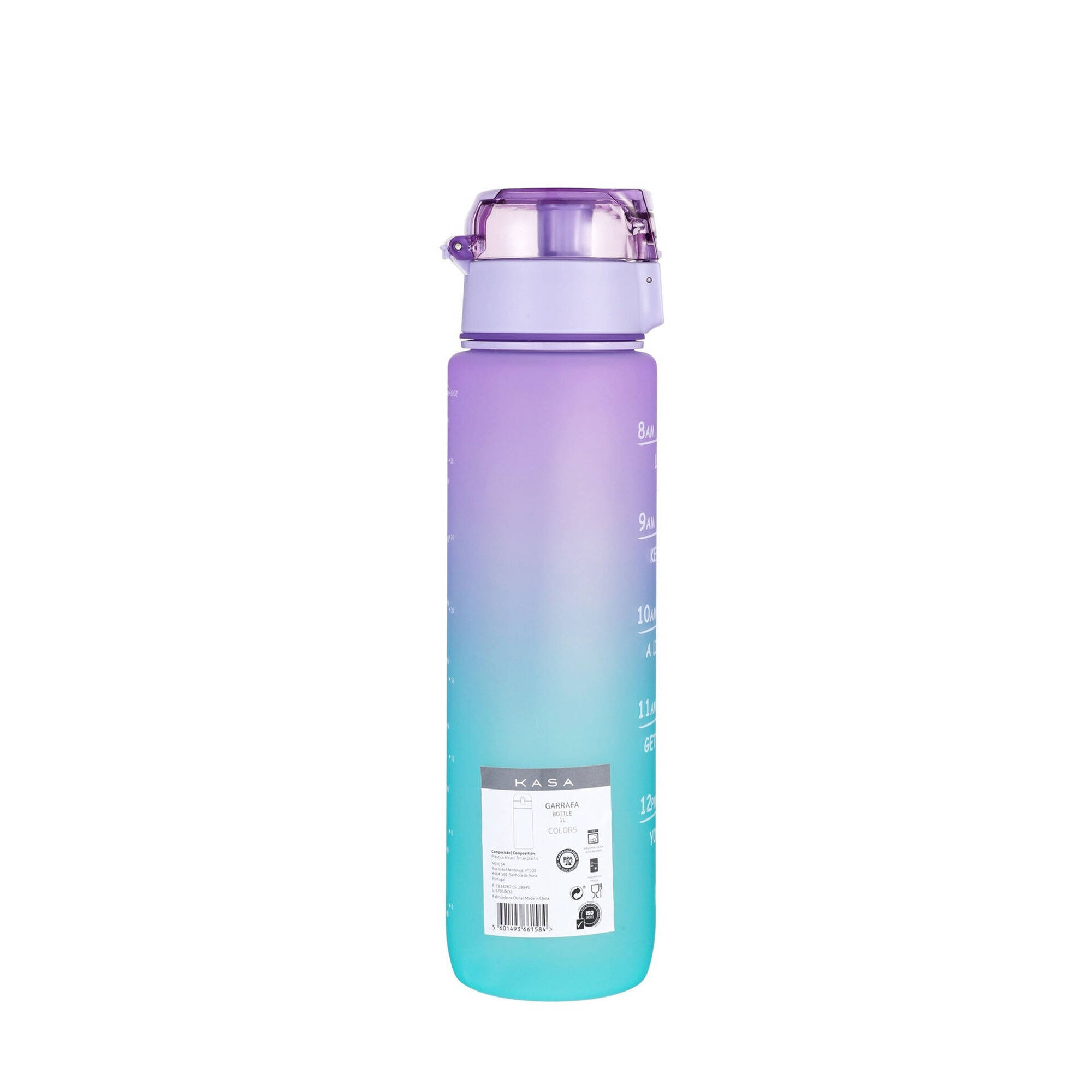 Garrafa Pl&aacute;stico Lil&aacute;s e Azul 1L Colors Kasa