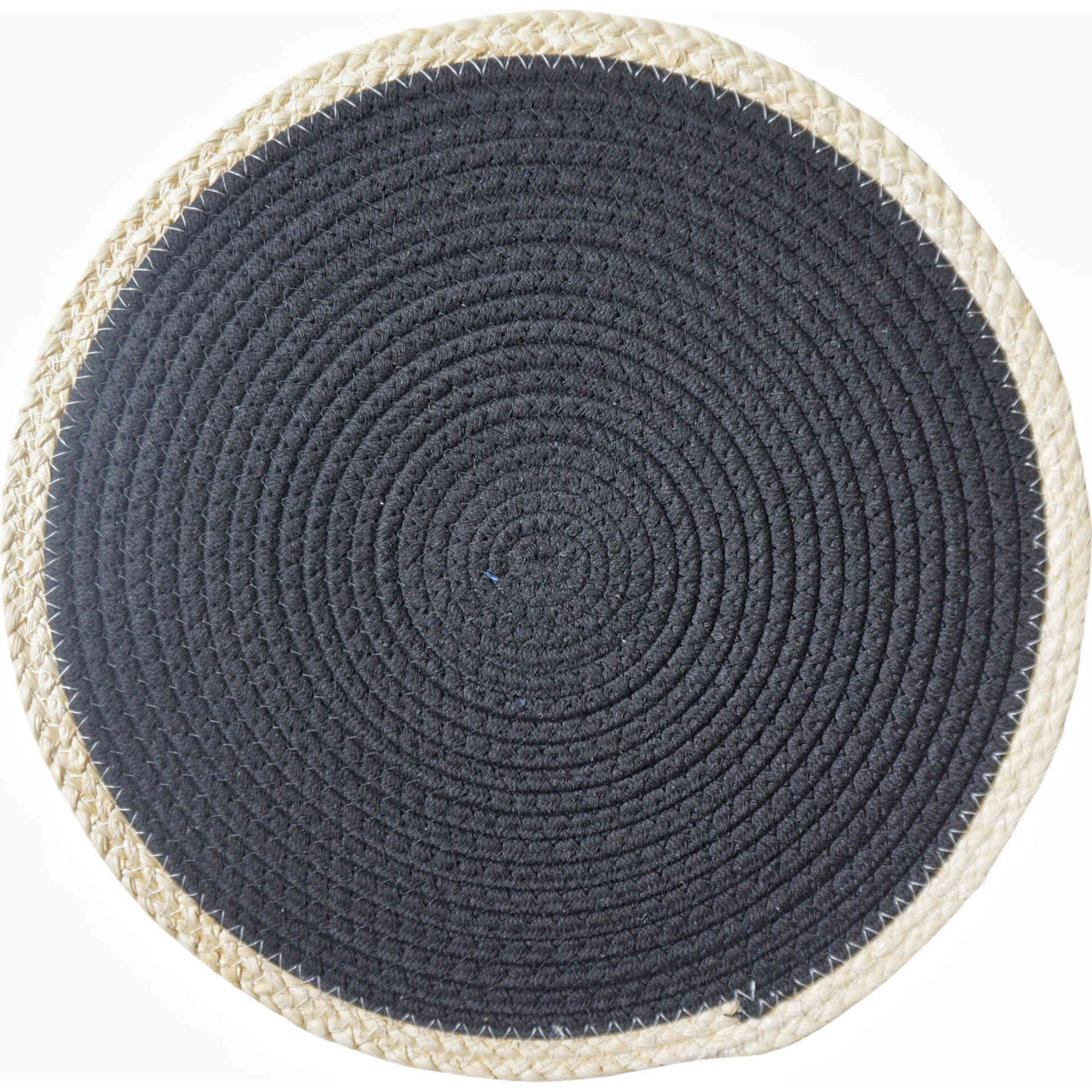 Individual Palhinha Redondo 38cm Preto Individual Palhinha Redondo 38cm Preto