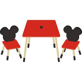 Conjunto Mesa e 2 Cadeiras Madeira Mickey Conjunto Mesa e 2 Cadeiras Madeira Mickey