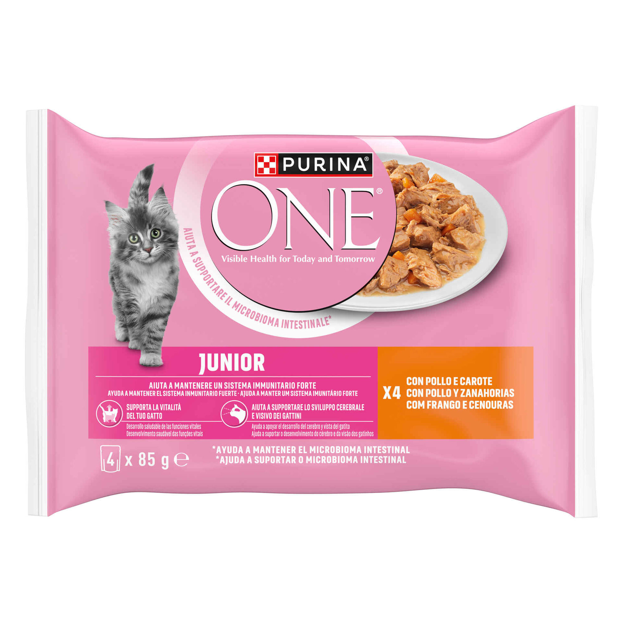 Comida H&uacute;mida para Gato J&uacute;nior Frango Purina One