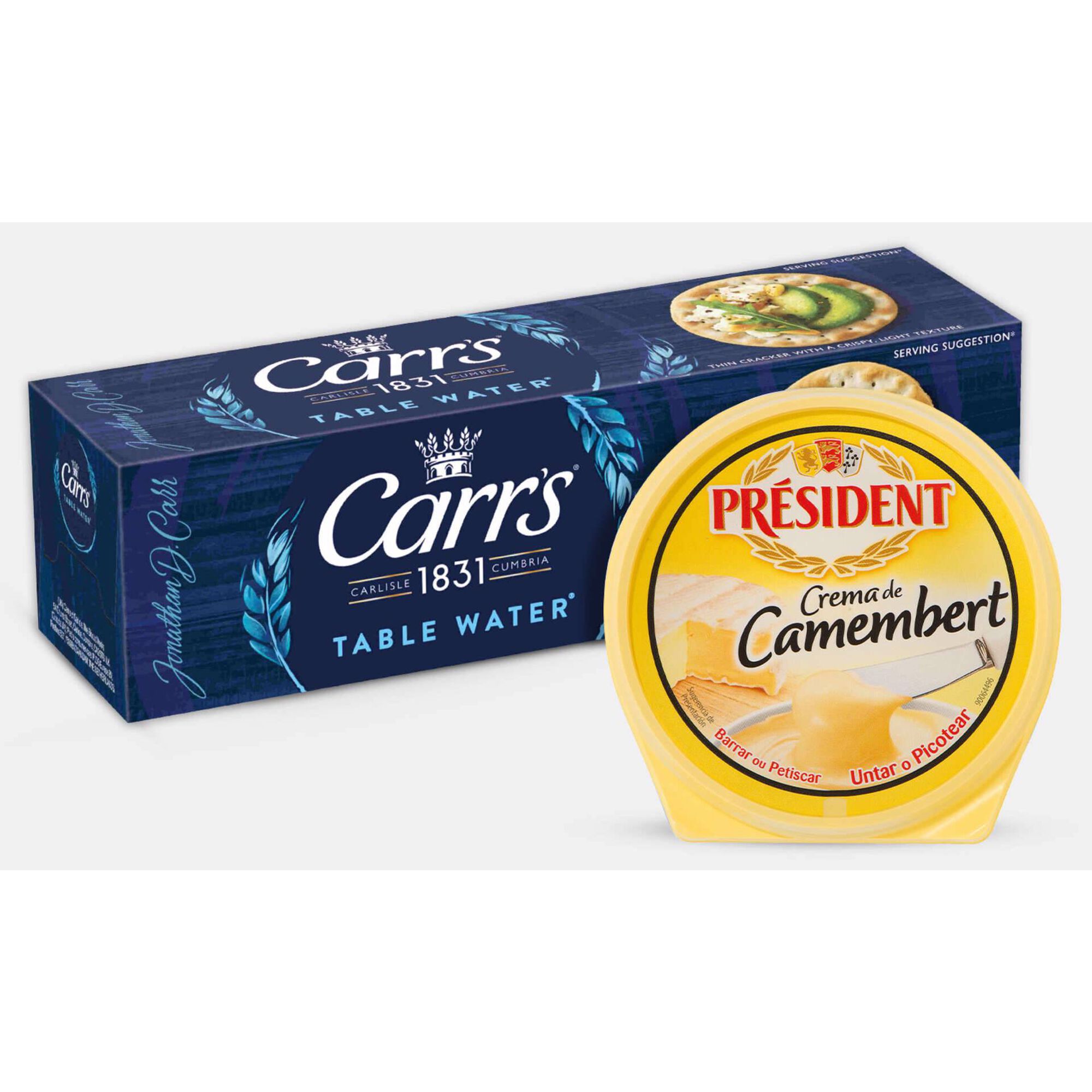 Crackers com Queijo Creme Camembert para Barrar