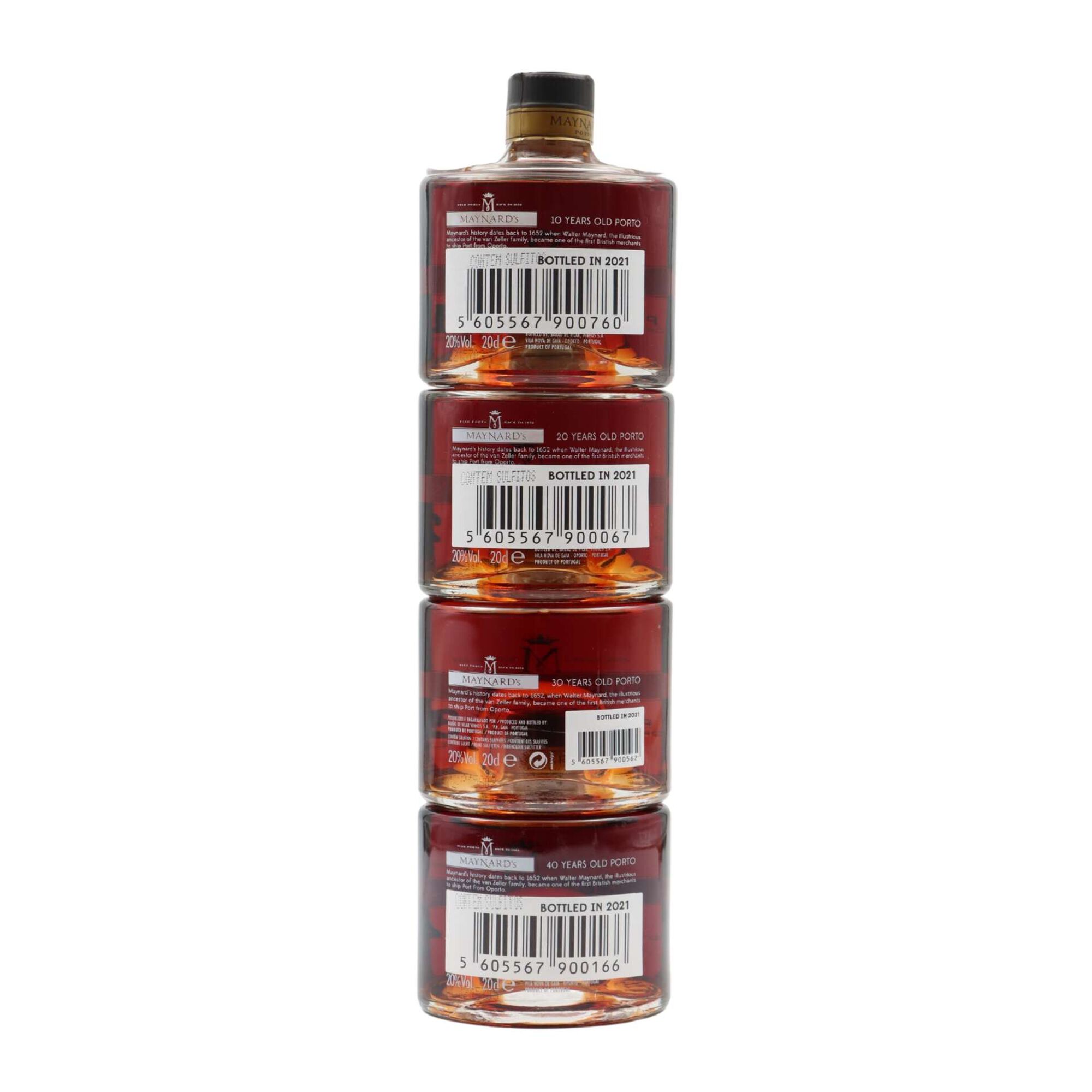 Conjunto Maynard's Vinho do Porto 10, 20, 30 e 40 Anos
