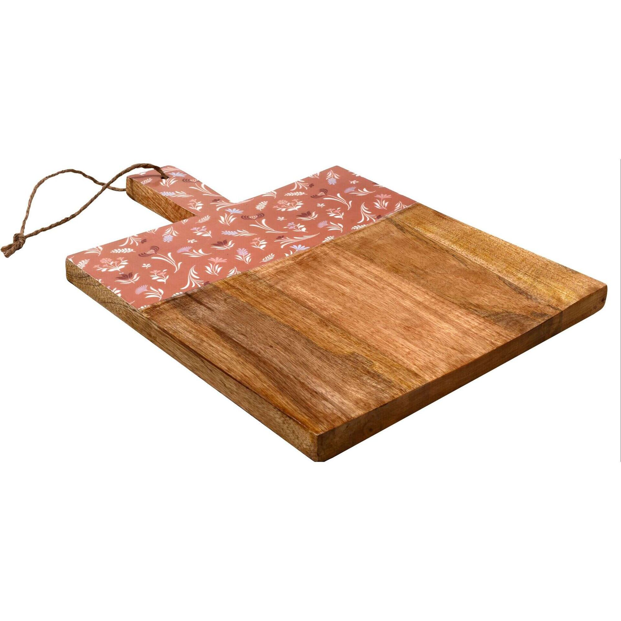 Tábua Madeira 40cm Flores Rosa