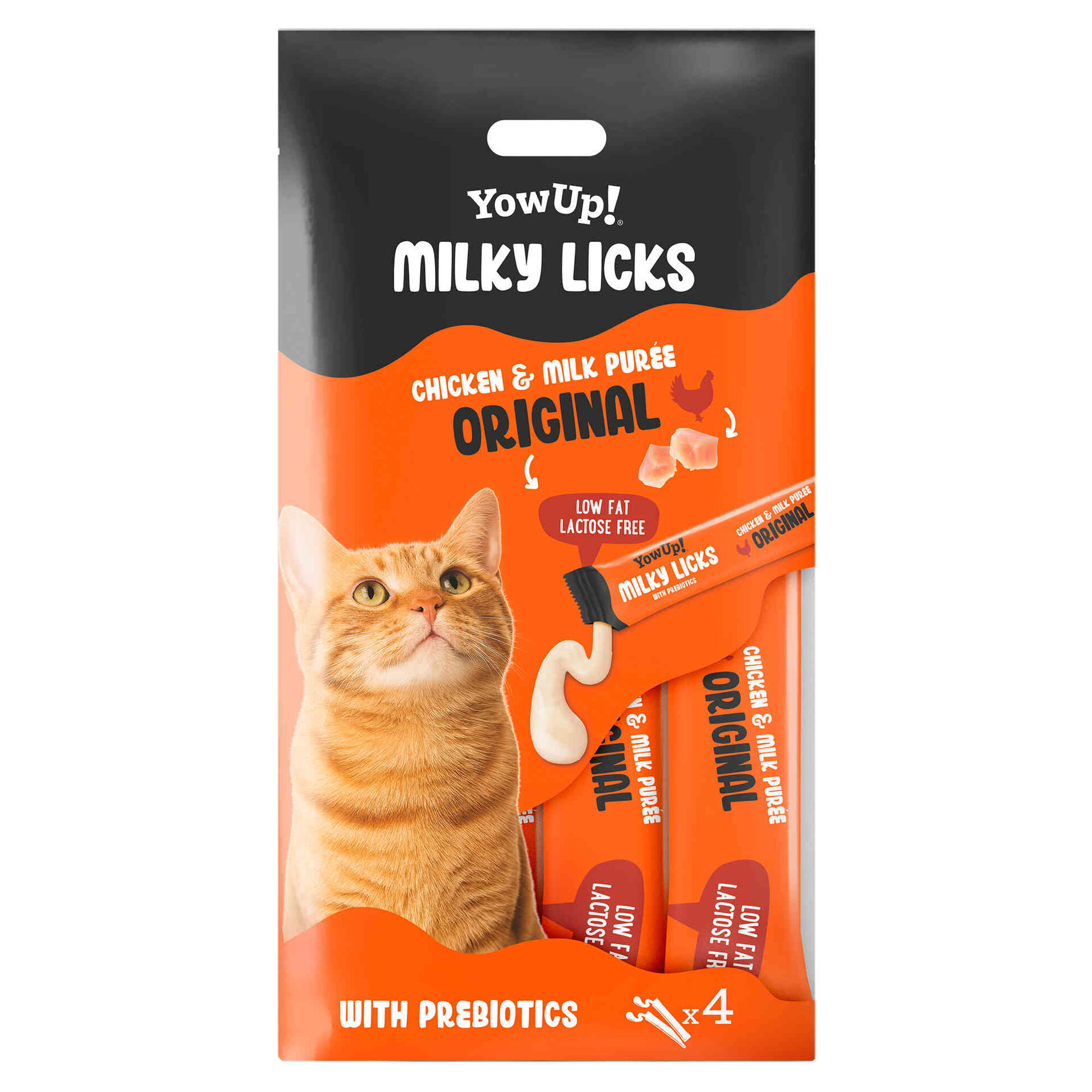 Iogurte para Gato Prebi&oacute;tico Milky Licks Frango YowUP!