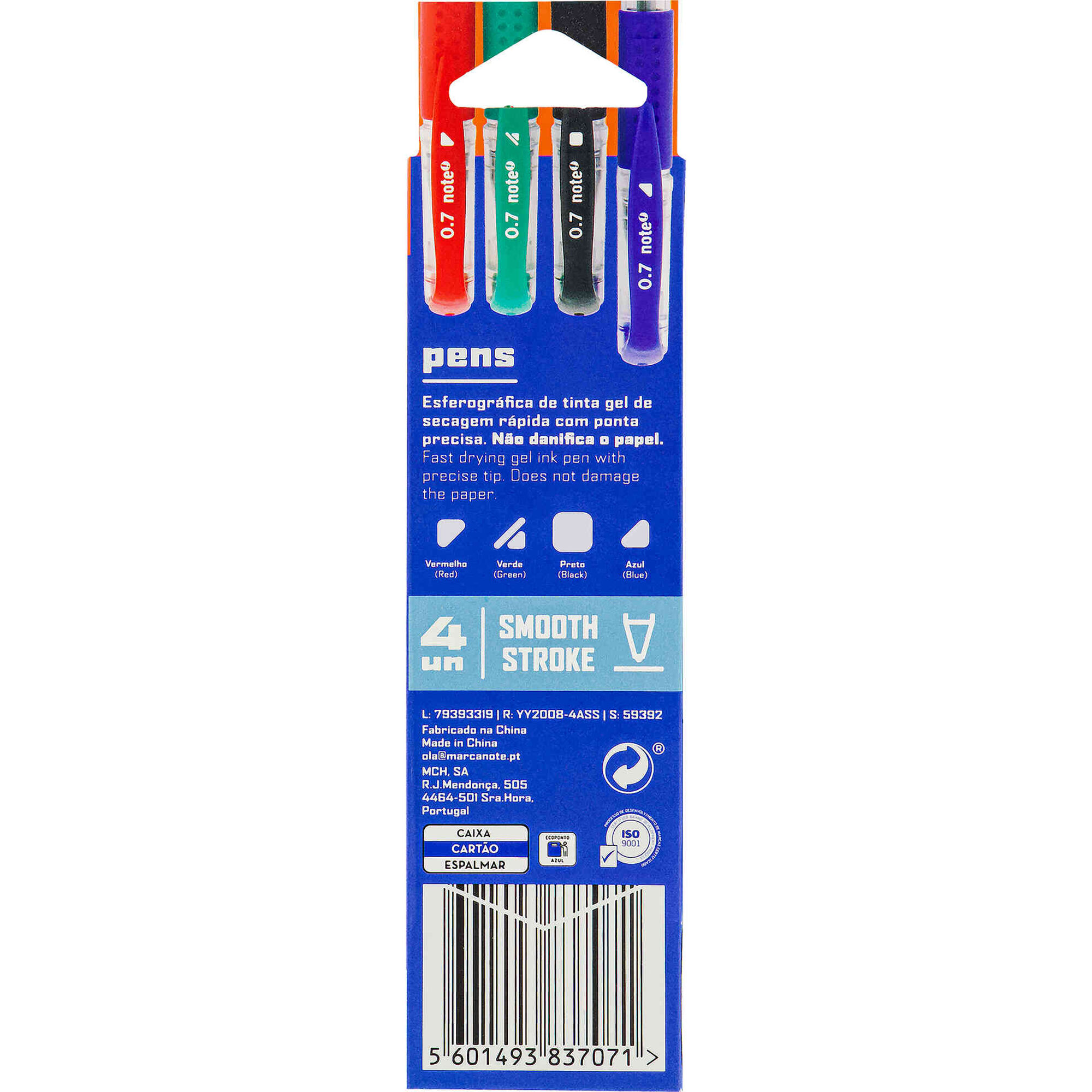 Conjunto 4 Canetas Esferogr&aacute;ficas Gel Note!